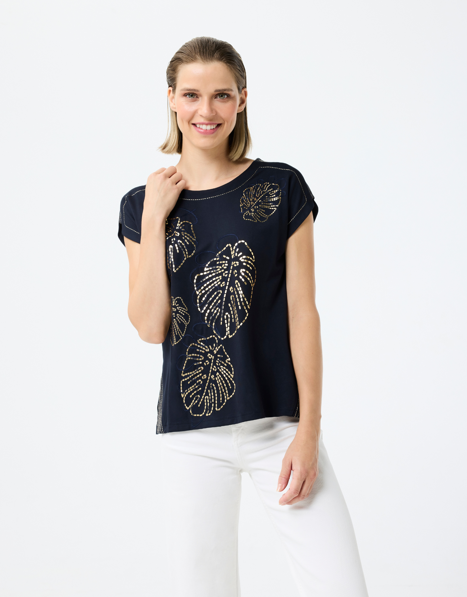 T-shirt à motif fleuri
