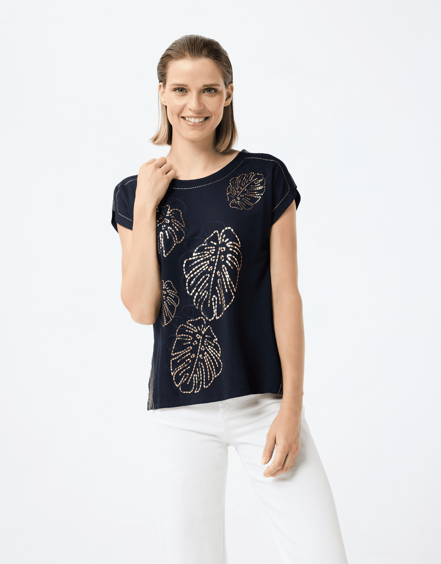 T-shirt à motif fleuri