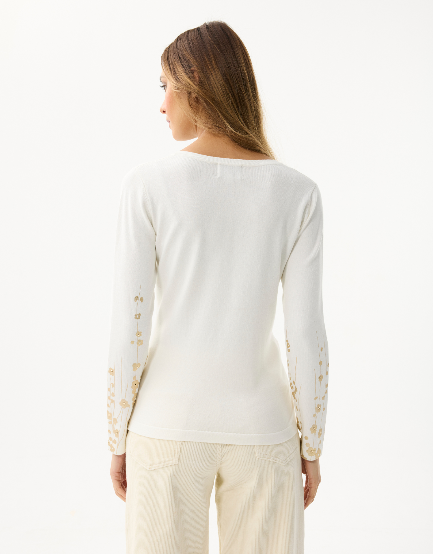 Women's V-neck sparkling floral pattern top