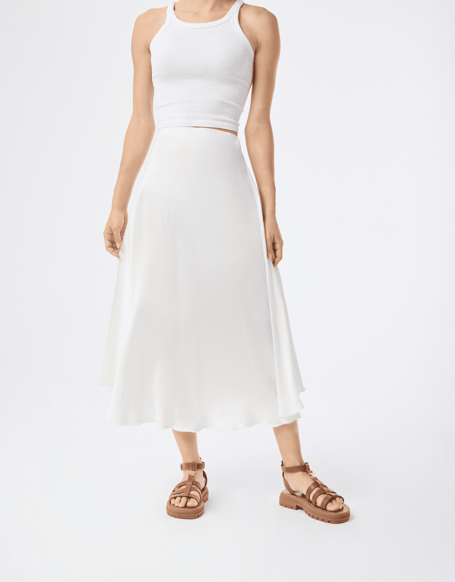 Jupe longue satinée