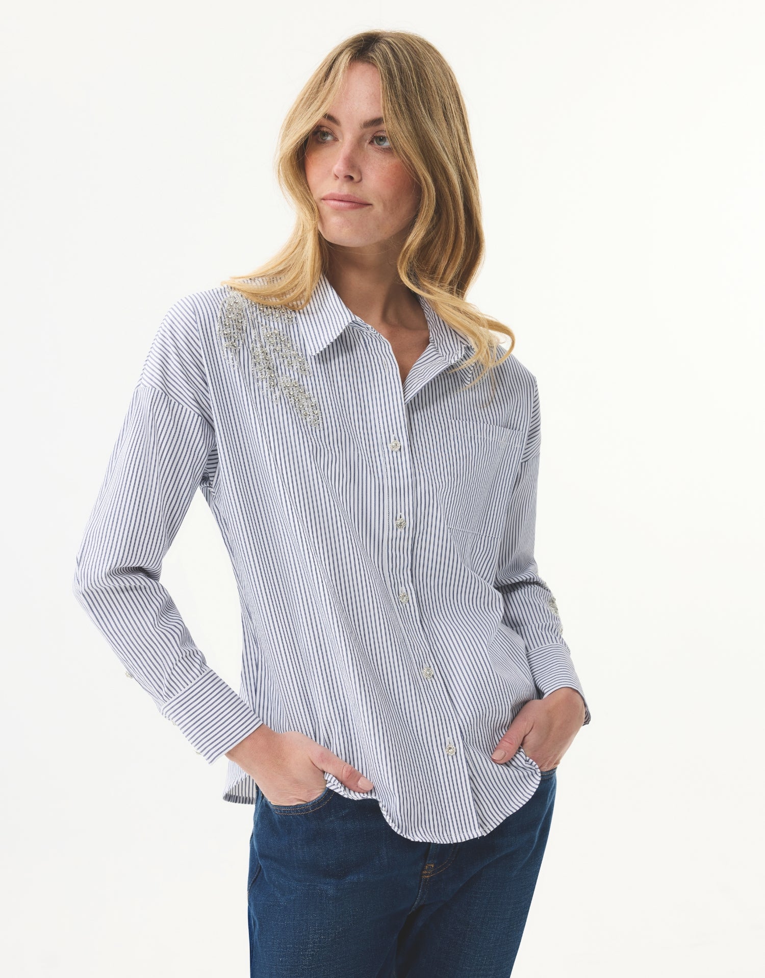 Chemise longue - Gris foncé/rayures tennis - Ladies | H&M CA Chemise longue - Gris foncé/rayures tennis - Ladies | H&M CA