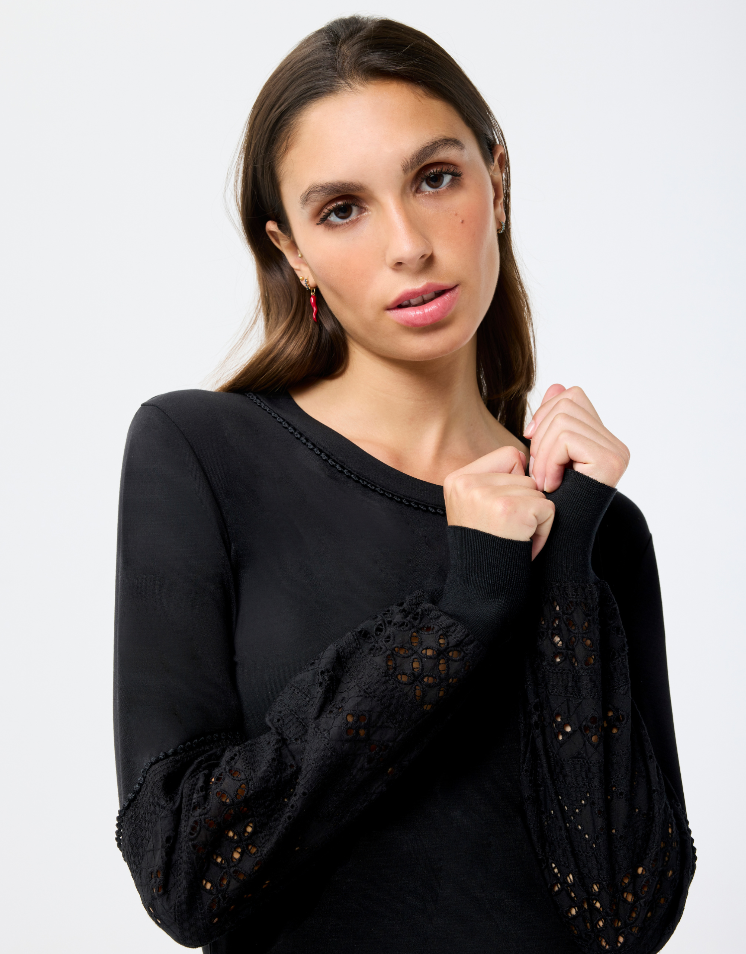 Pull Léa met kanten mouwen