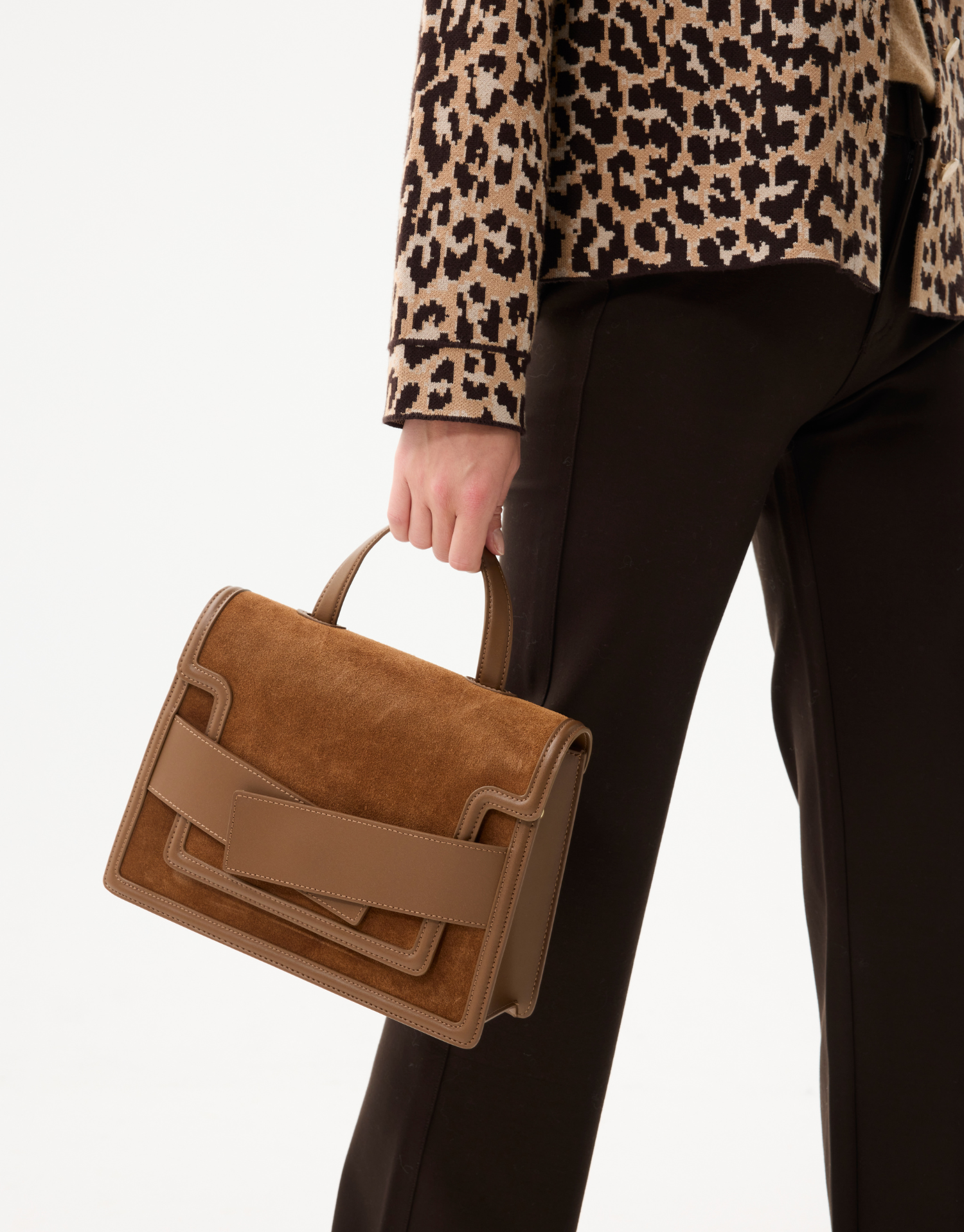 Sac Leo leer suède
