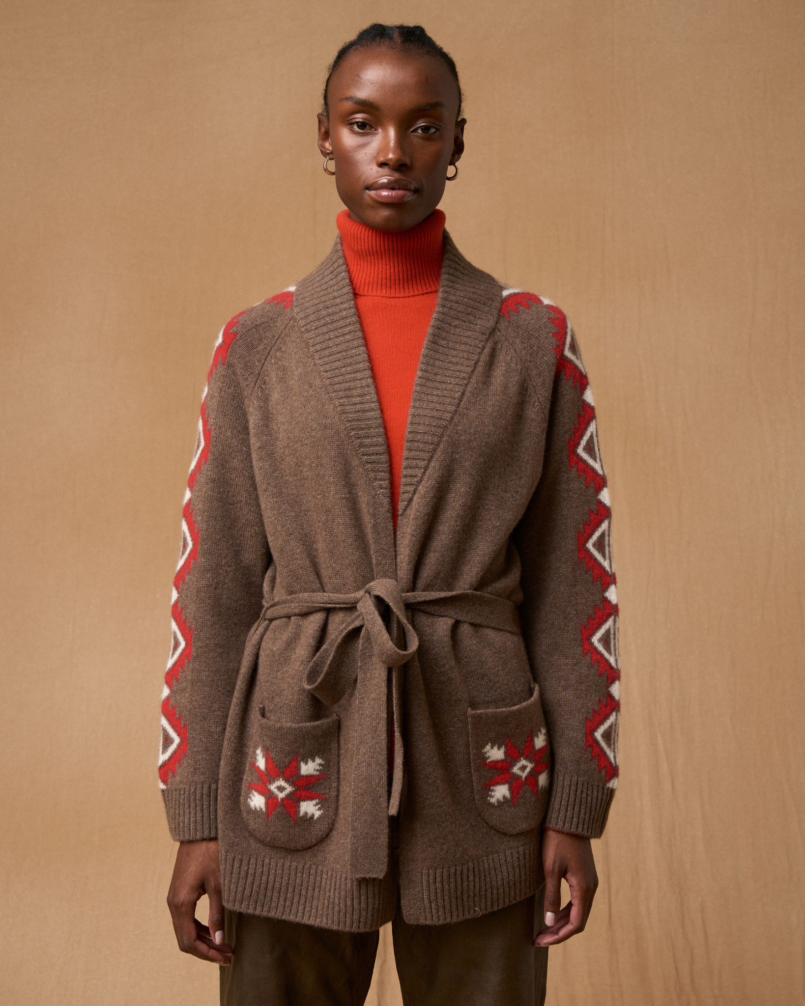 Sage long cashmere cardigan