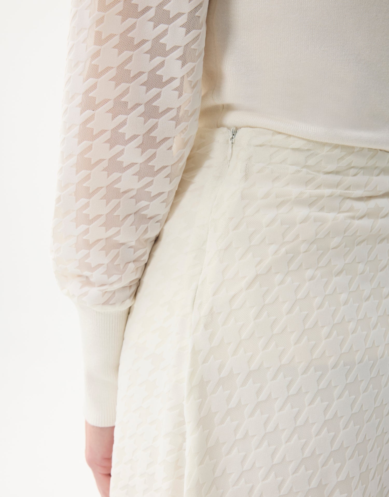 Rok in écru jacquard