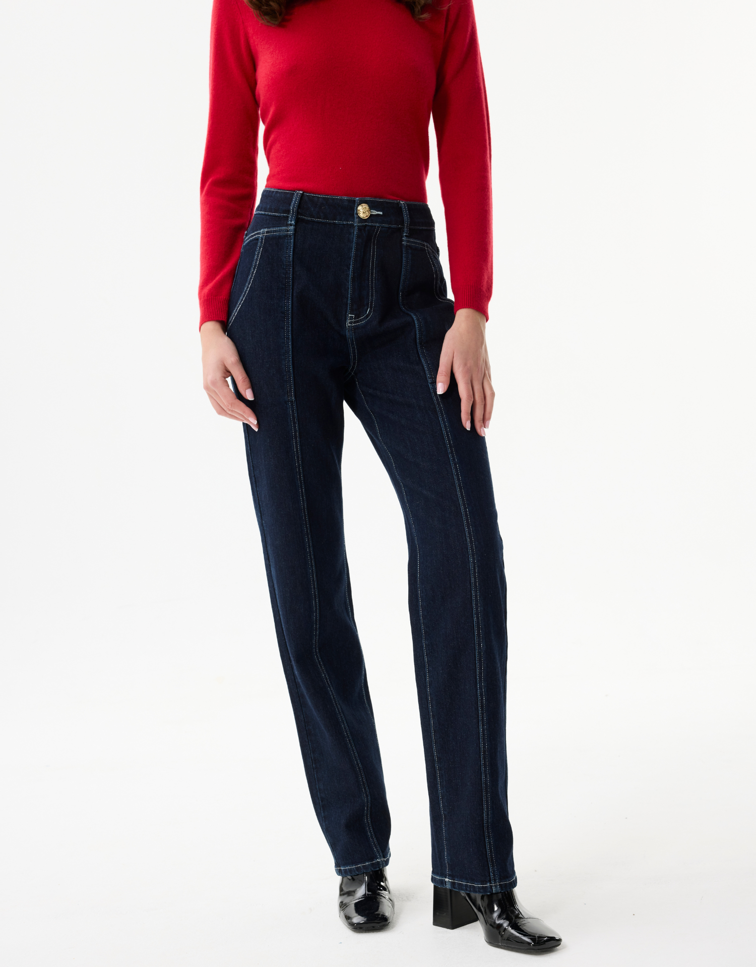 Pantalon femme en coton denim