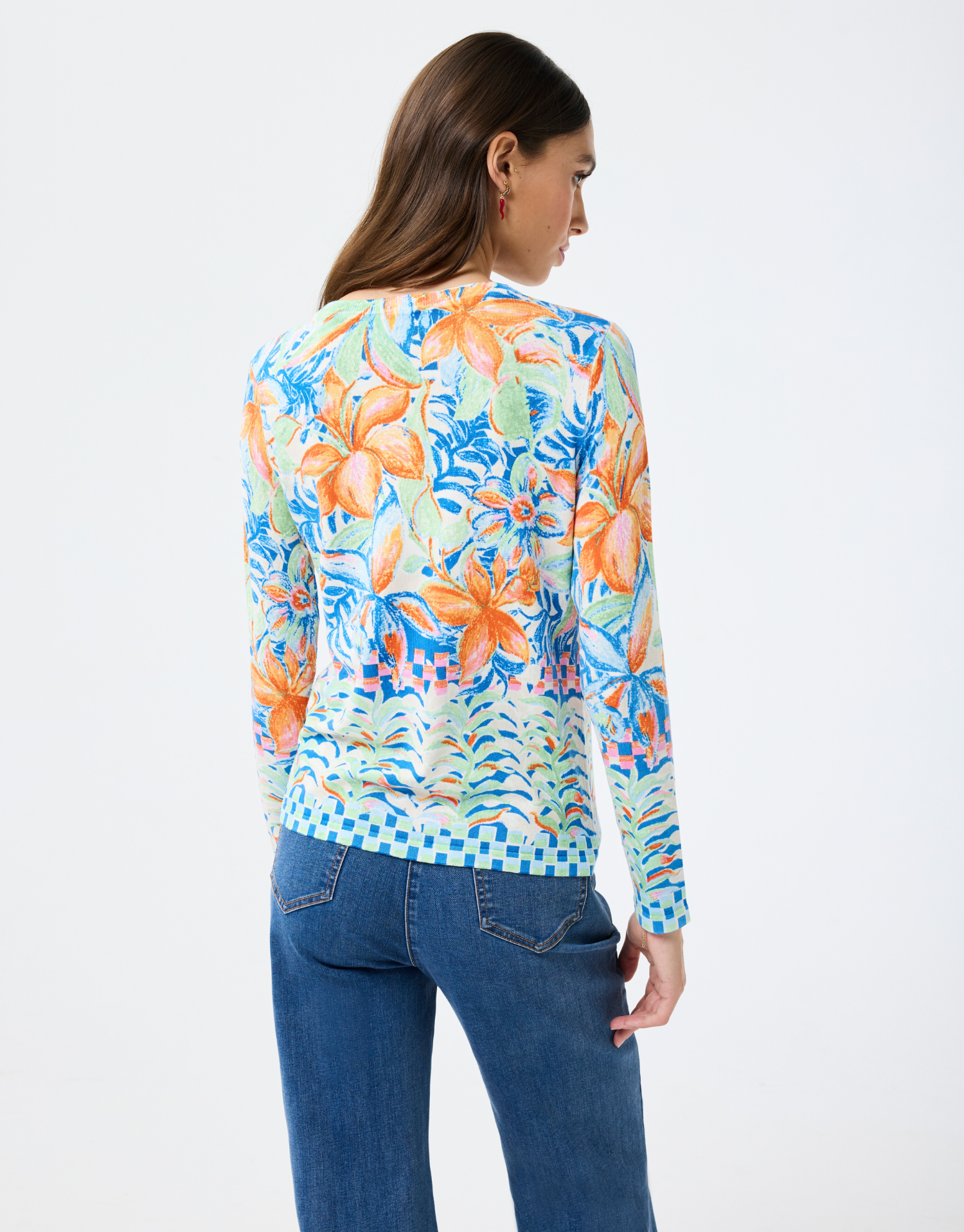Flower-patterned Maya sweater