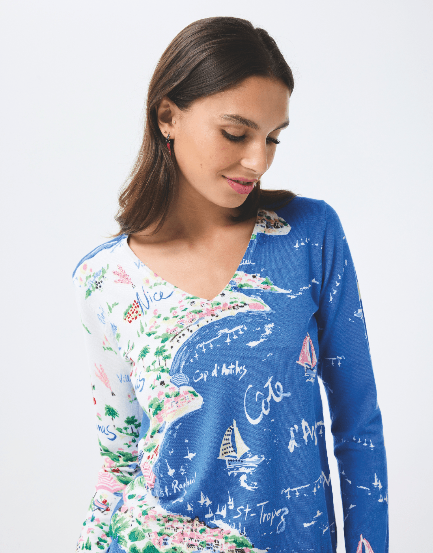 Pull azur couleur bleu