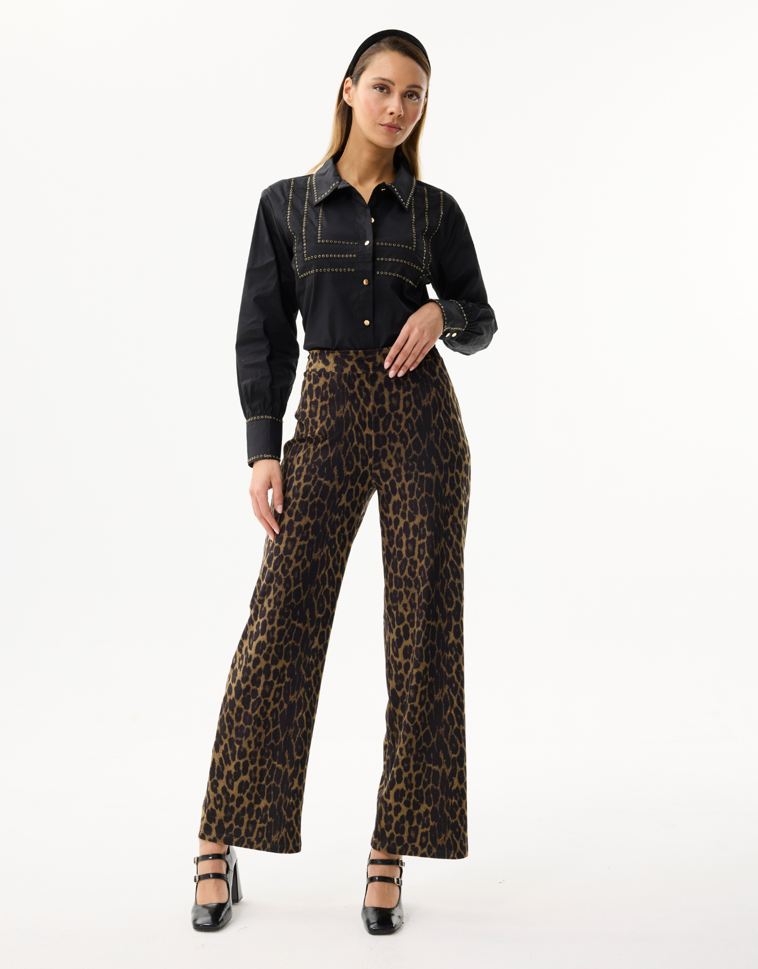 Damesbroek met luipaardprint