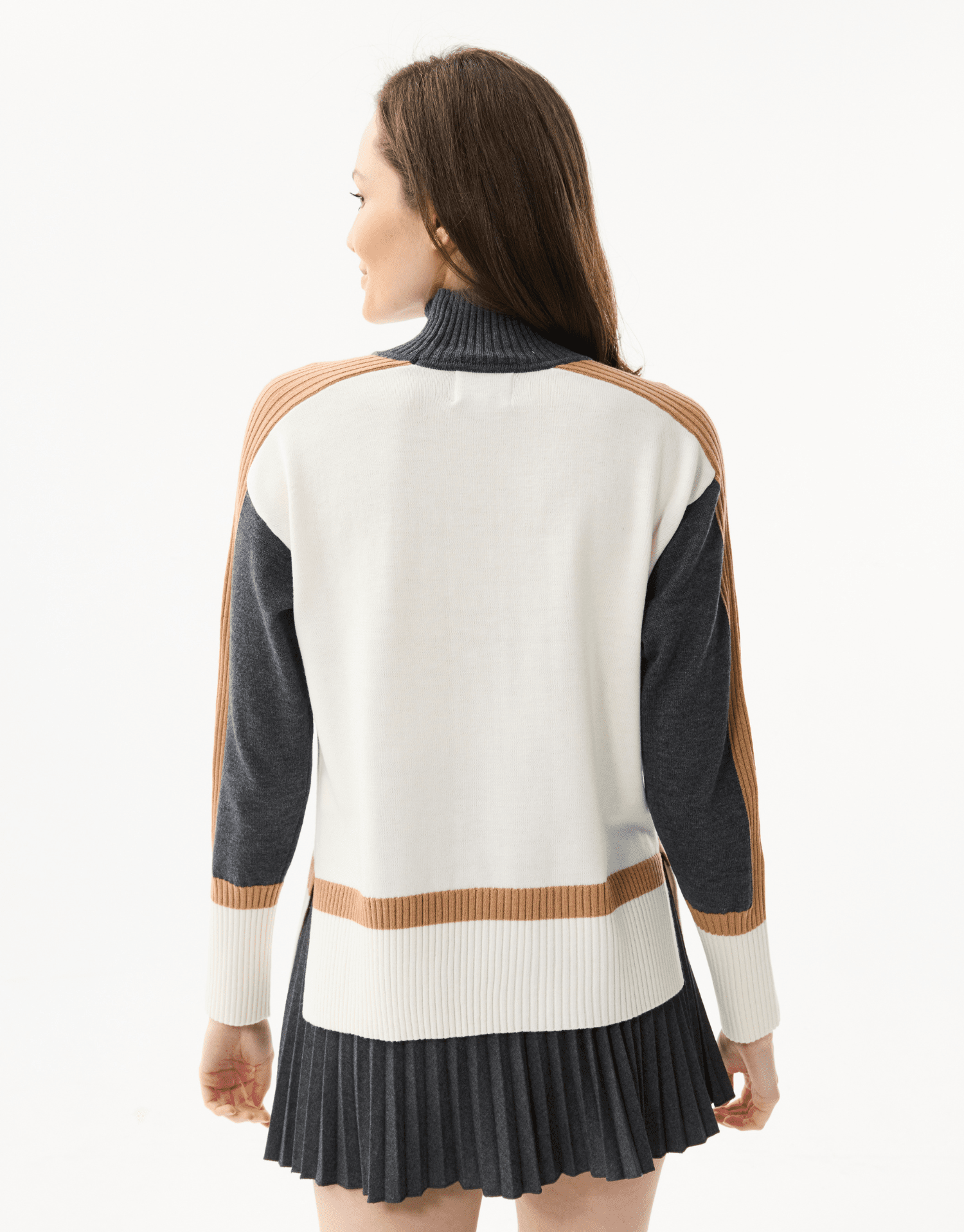 Pull en maille tricolore