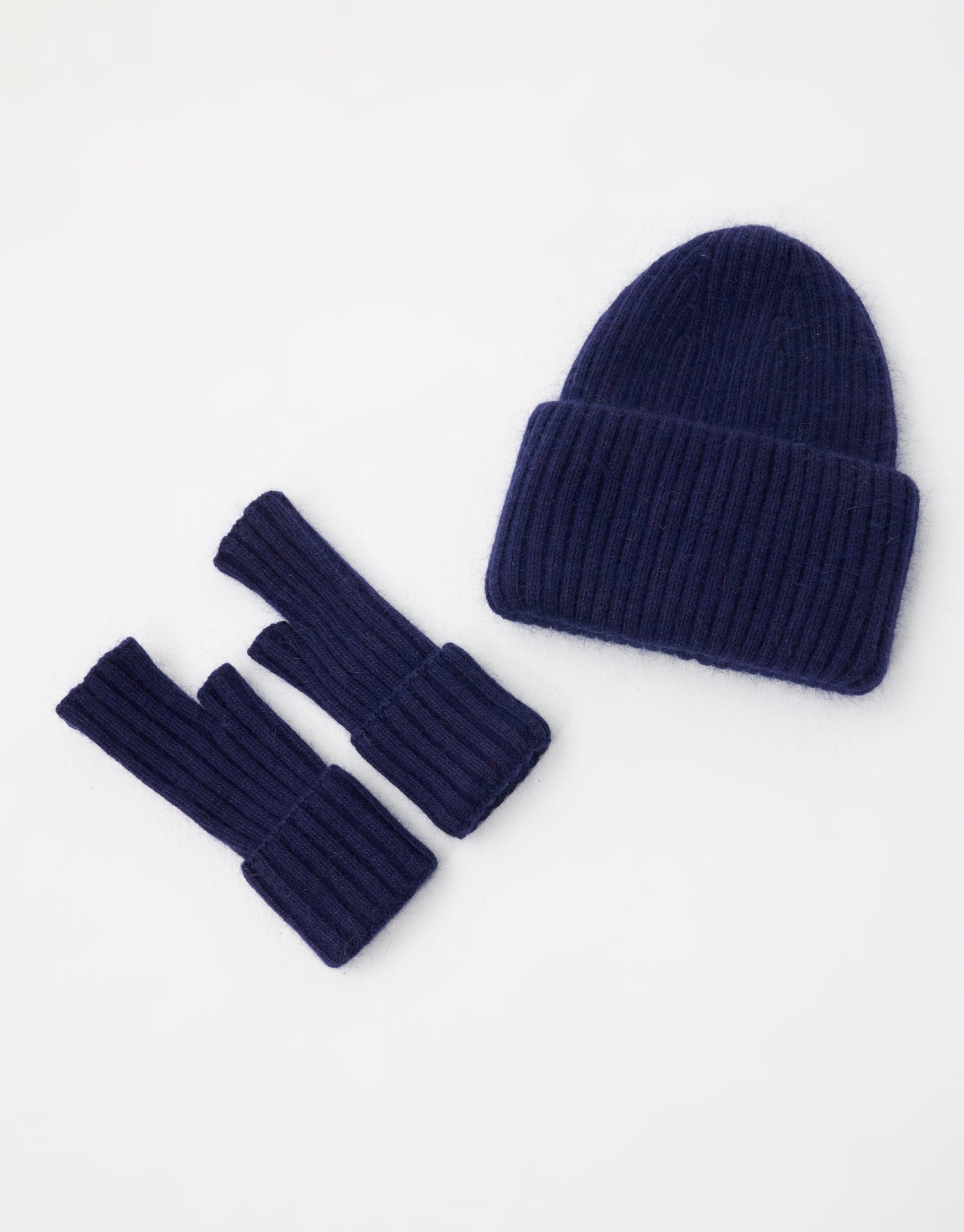Set muts & wanten van konijnenbont