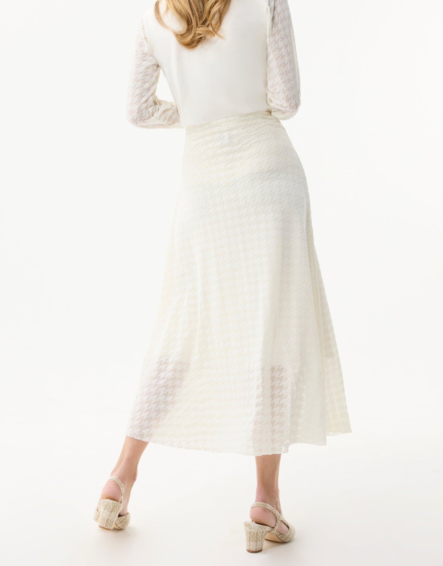 Rok in écru jacquard