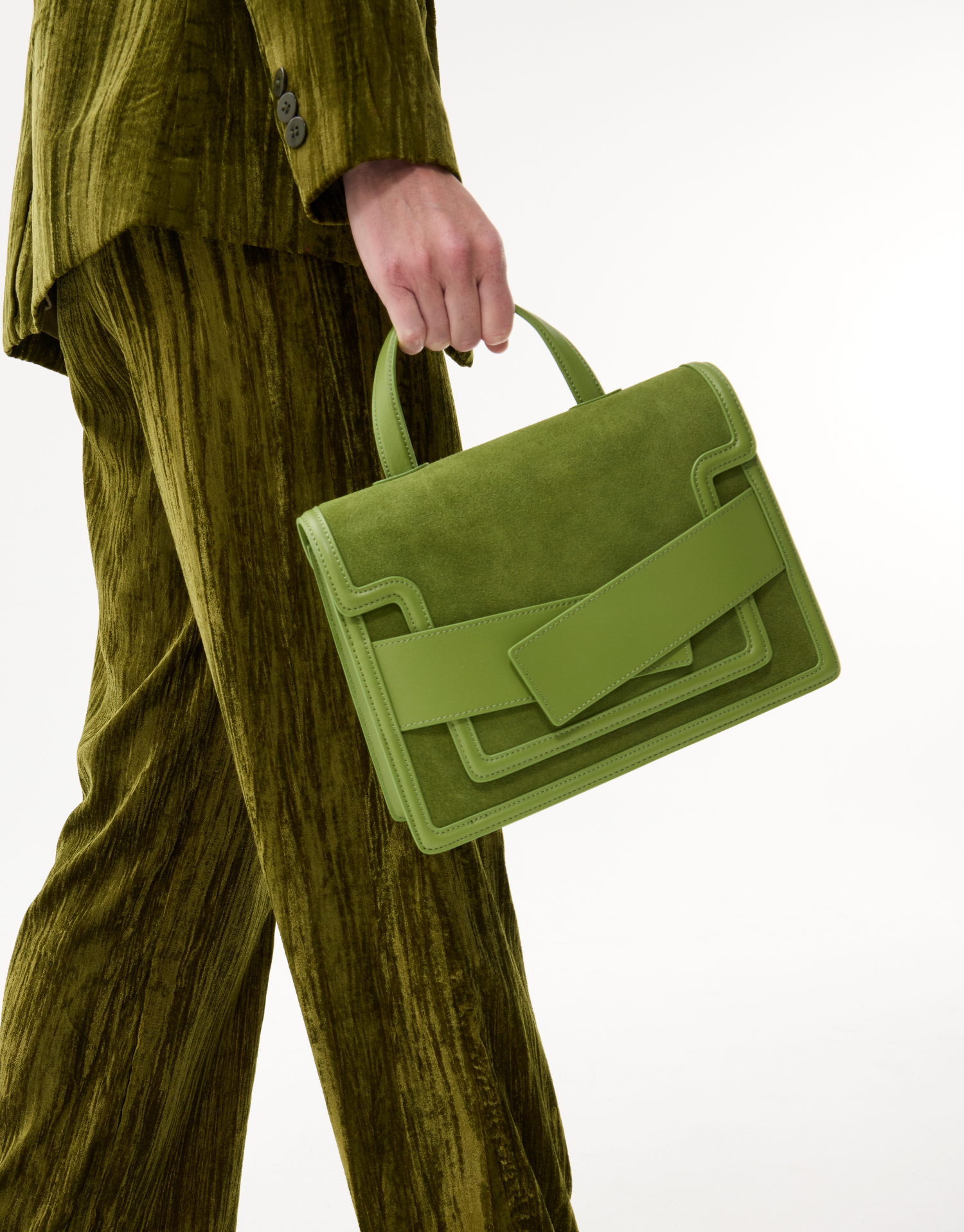 Sac Leo leer suède