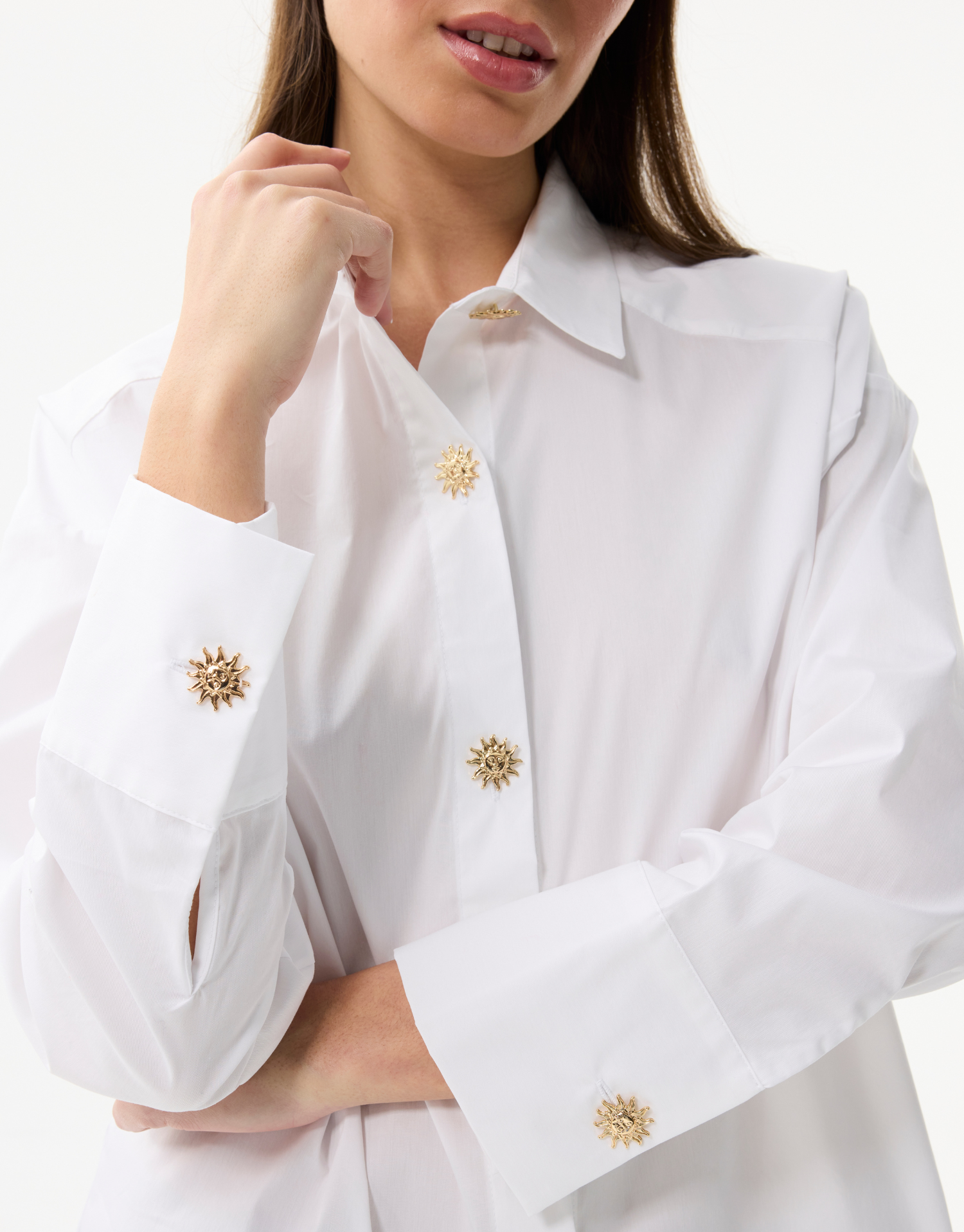 Damesblouse met sierknopen