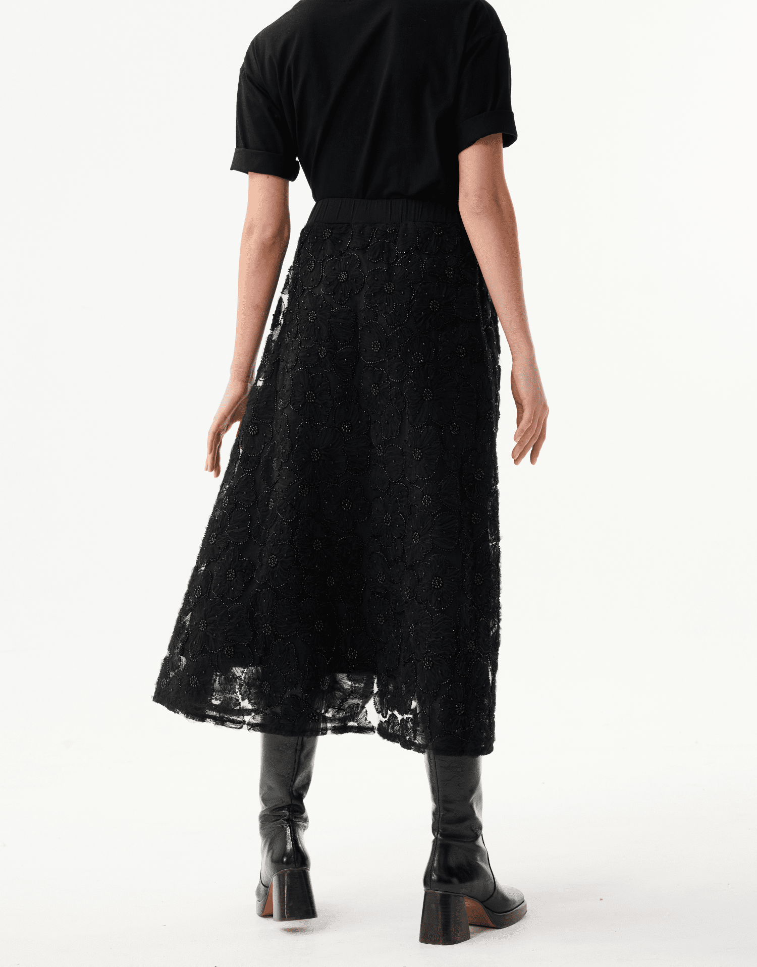 Jupe midi dentelle
