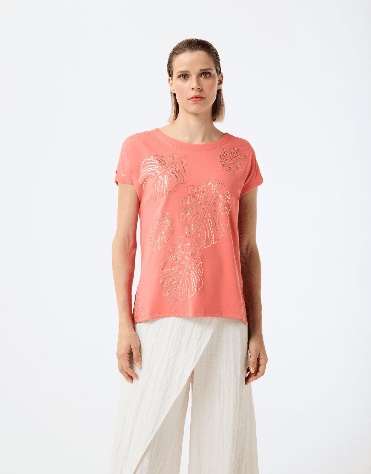 T-shirt à motif fleuri