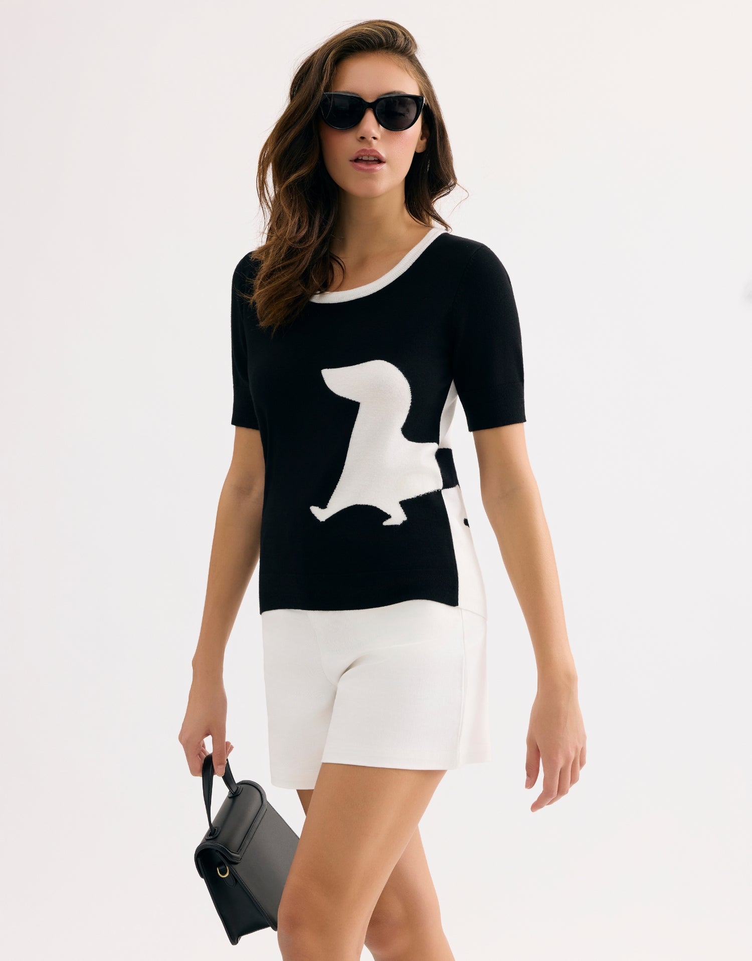 T-shirt motif chien noir