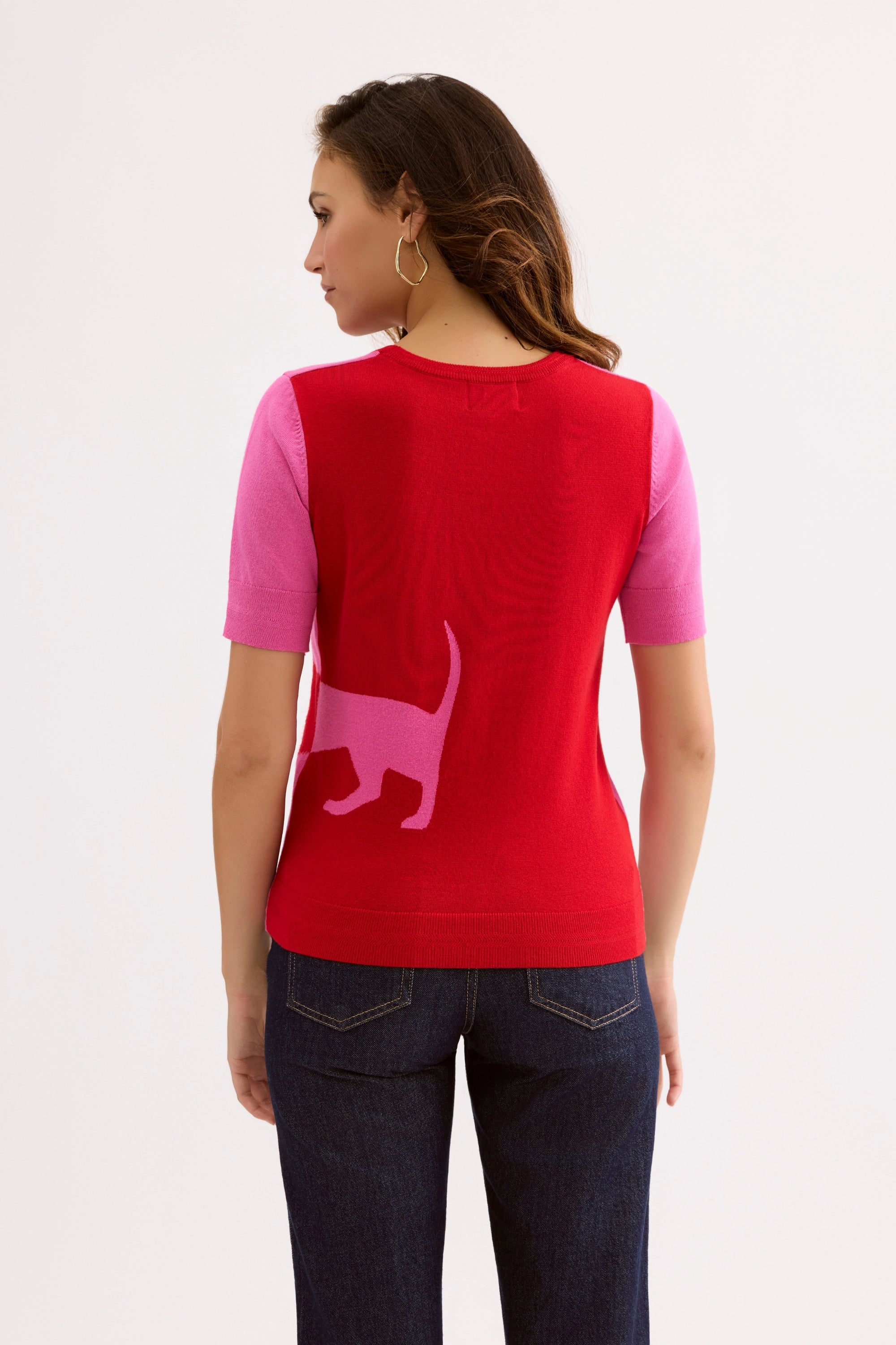 T-shirt motif chien rose