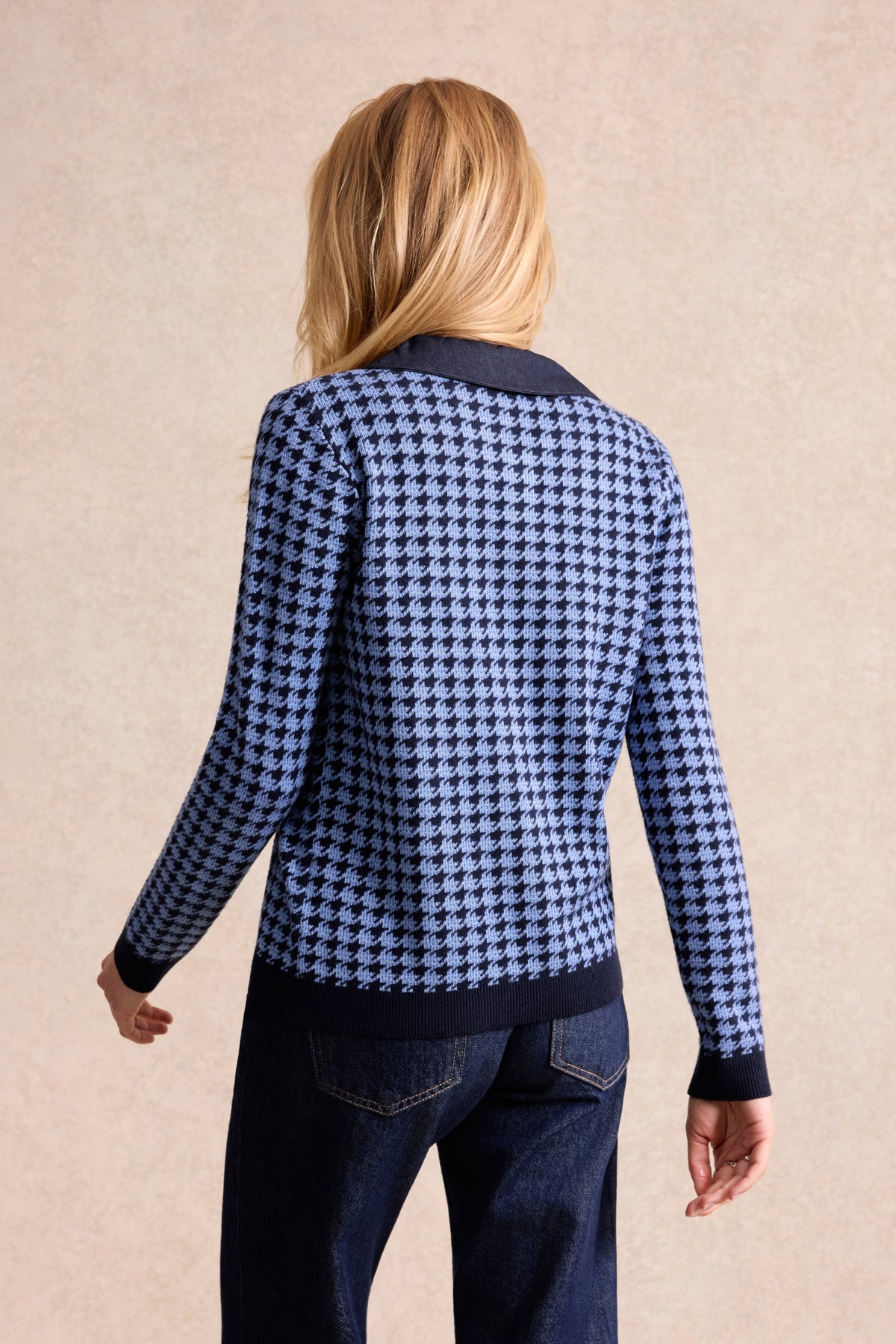 Cardigan pied-de-poule