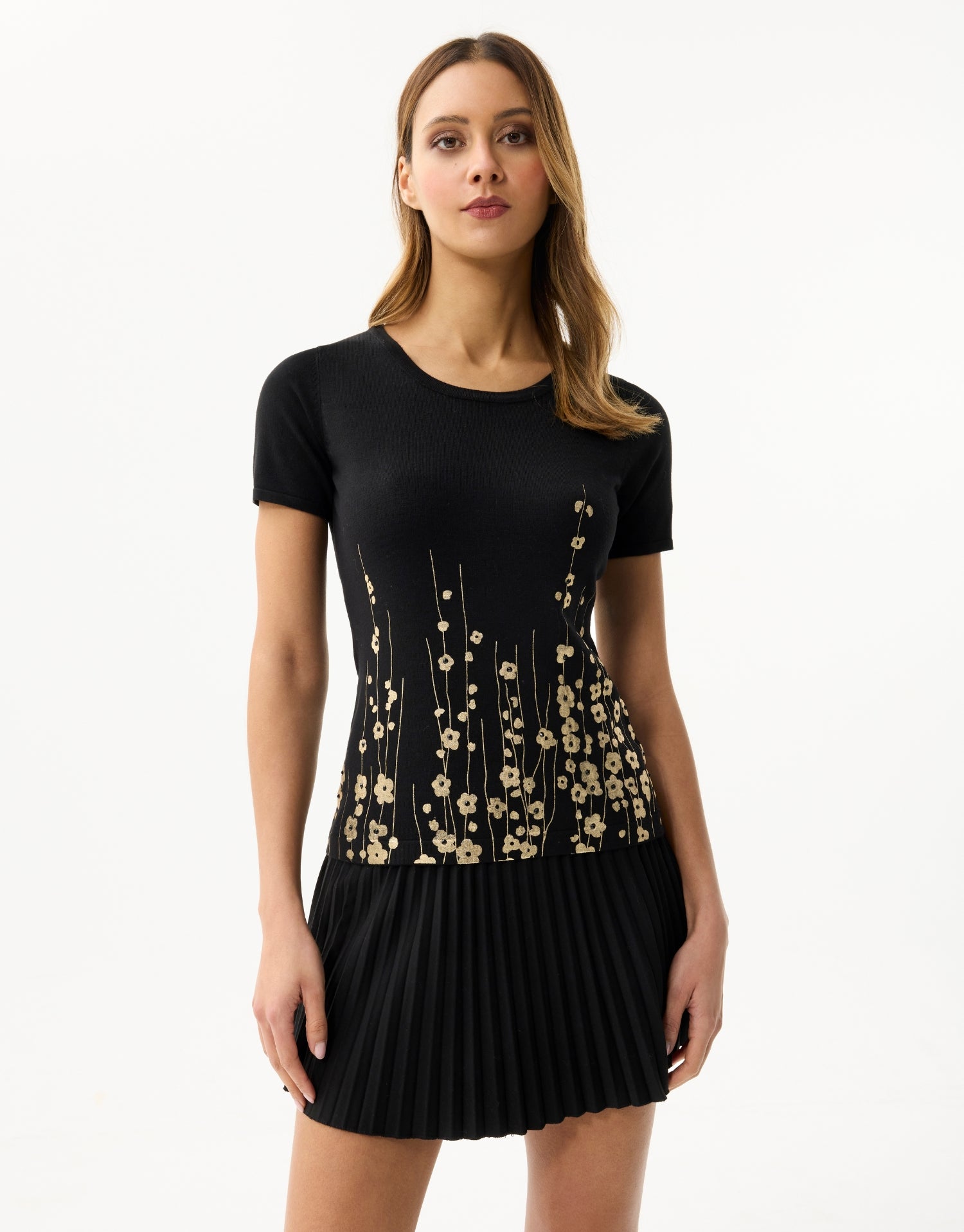 Zwillingsset goldene Blumenmotive