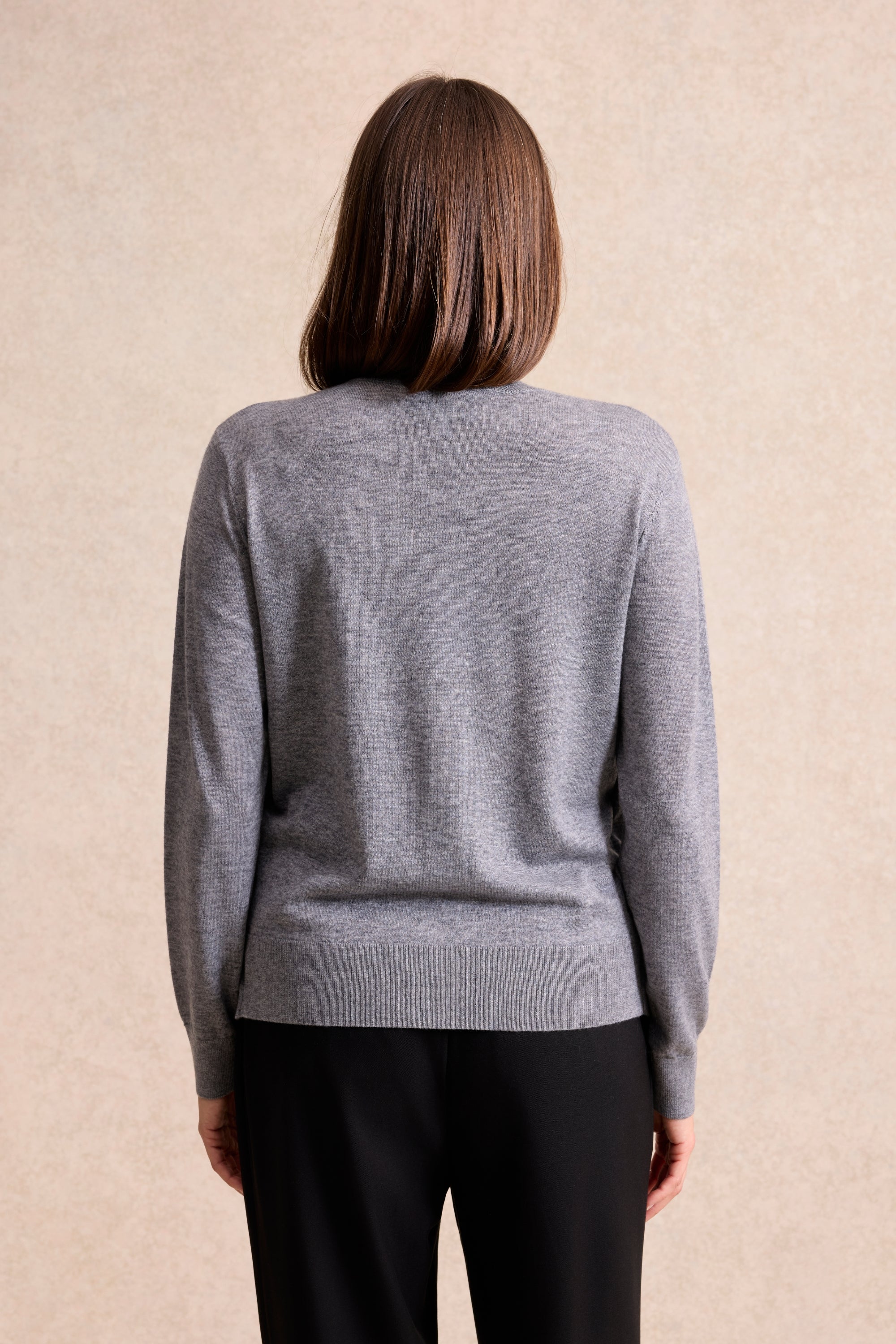 Twin-set gris avec nœud bijou