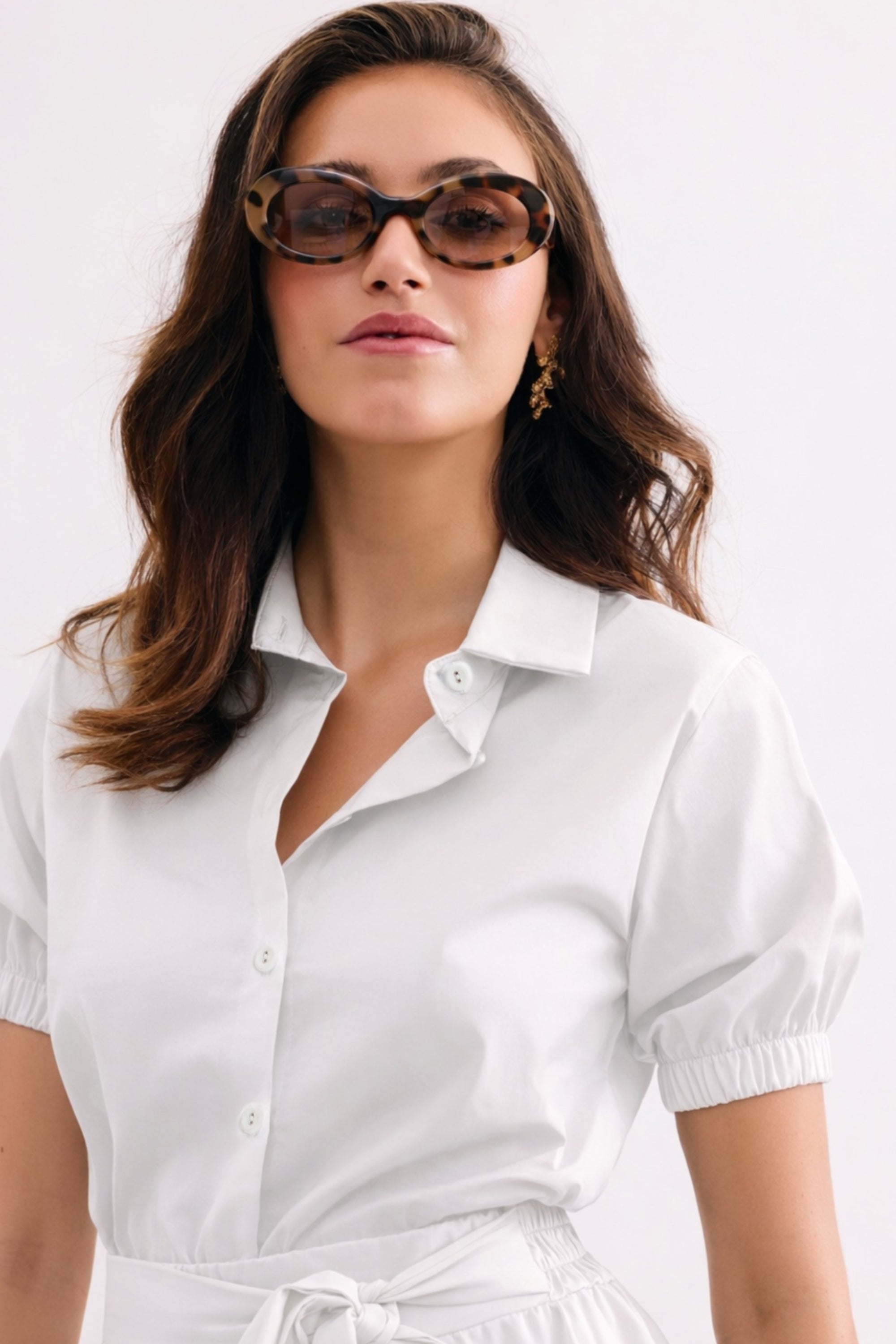 Chemise ajustée manches courtes blanche