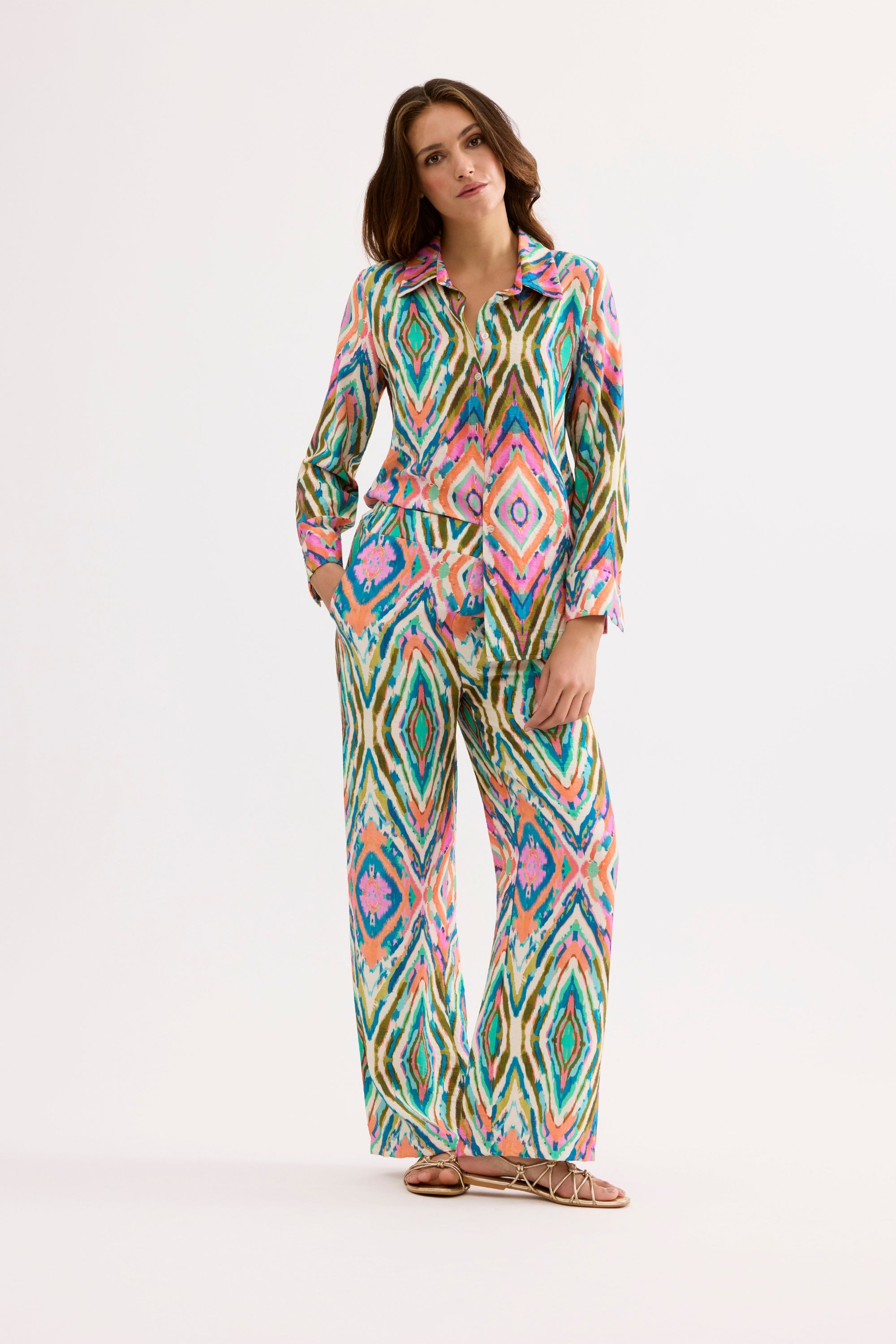 Pantalon fluide imprimé coupe large