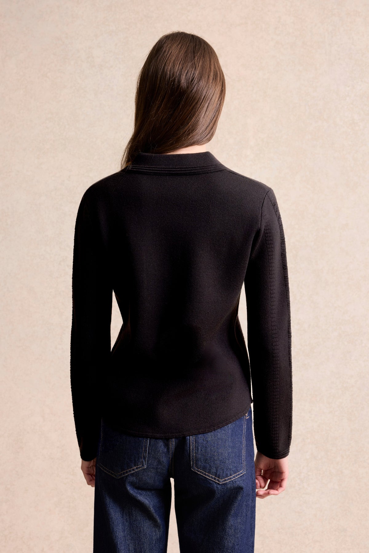 Pull polo coloré noir