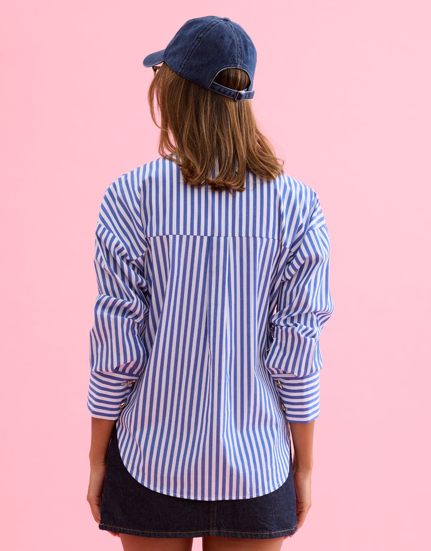 Chemise rayée en coton bleue