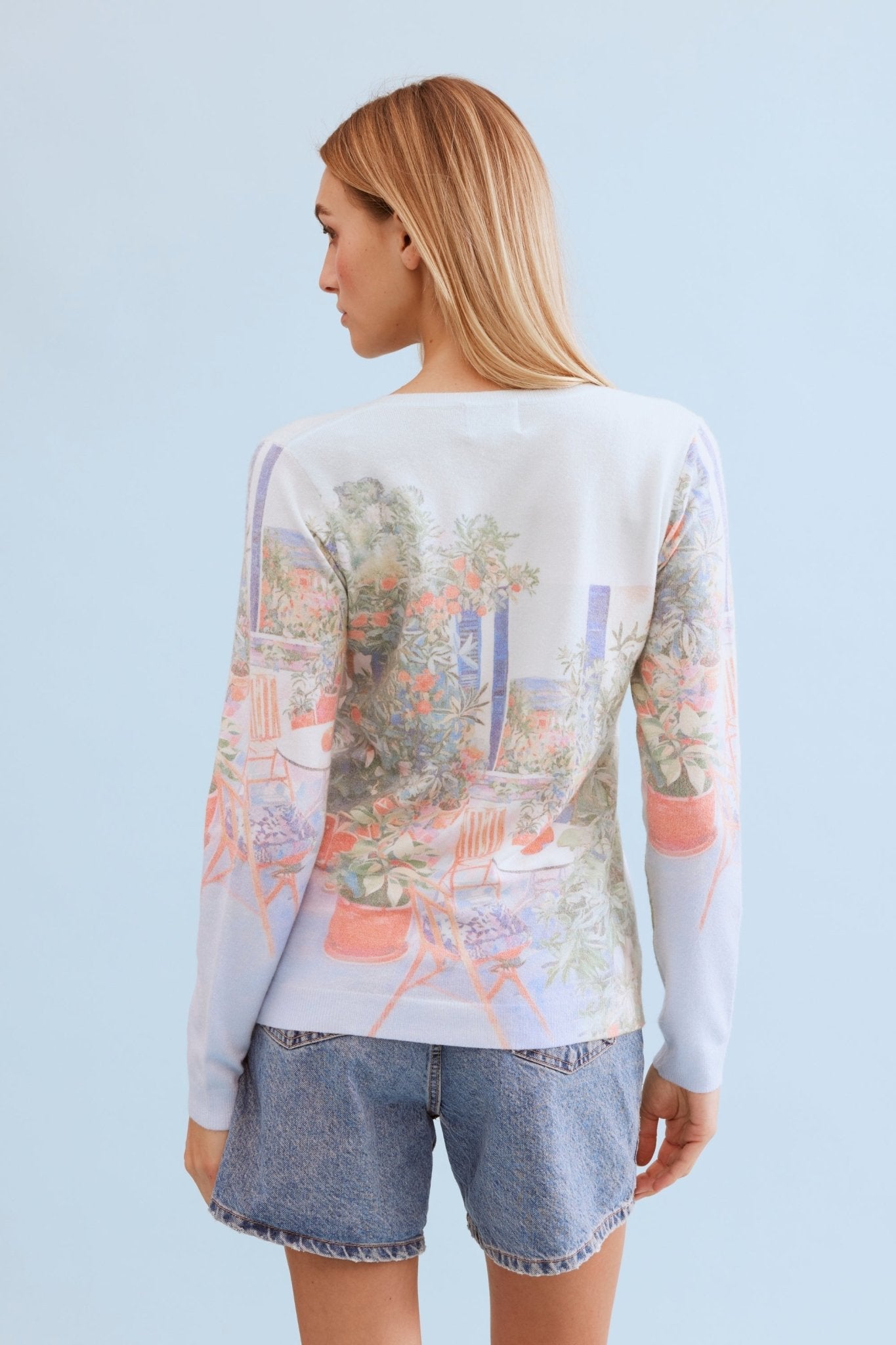 Pull imprimé paysage artistique