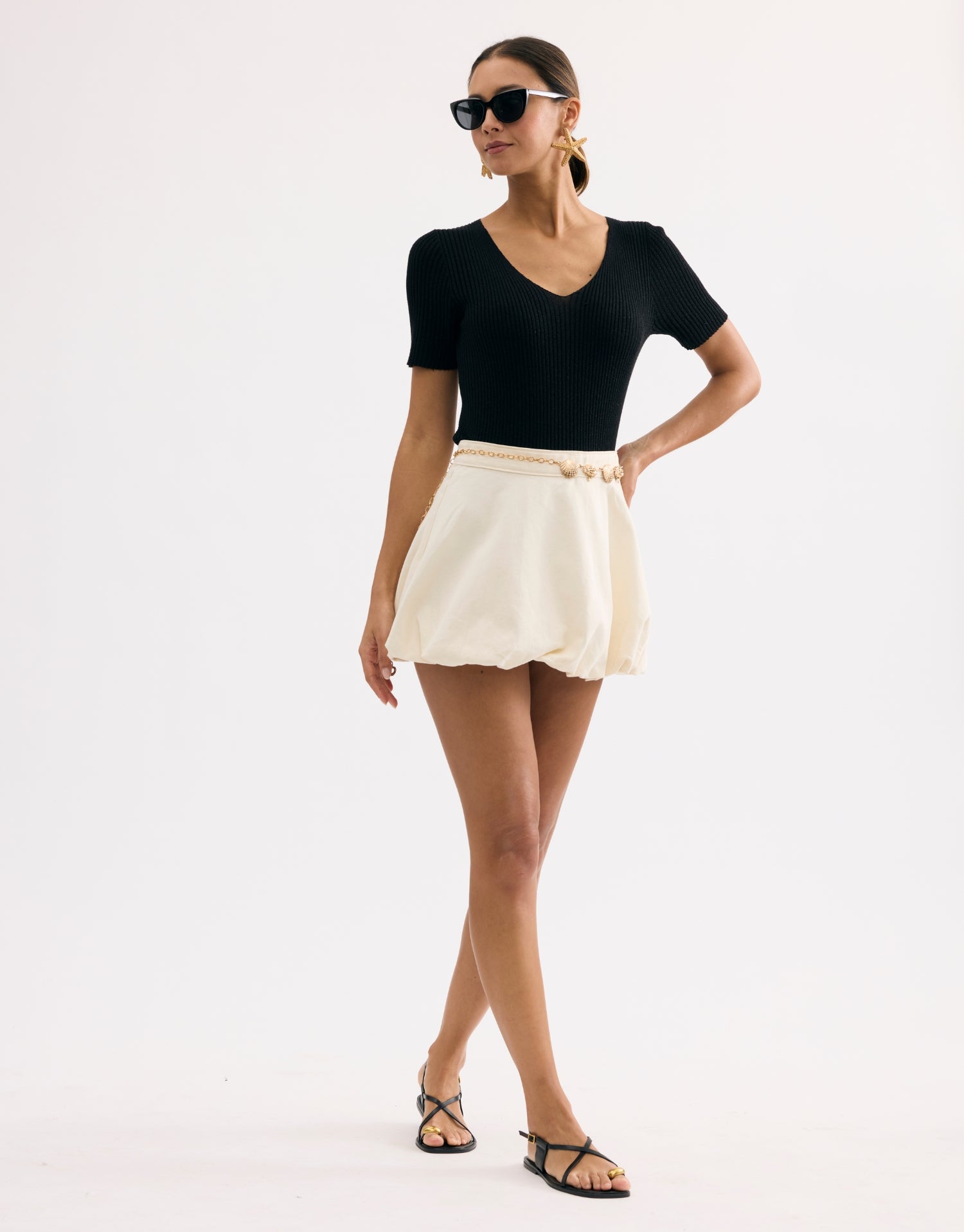 Top maille noir dos ajouré