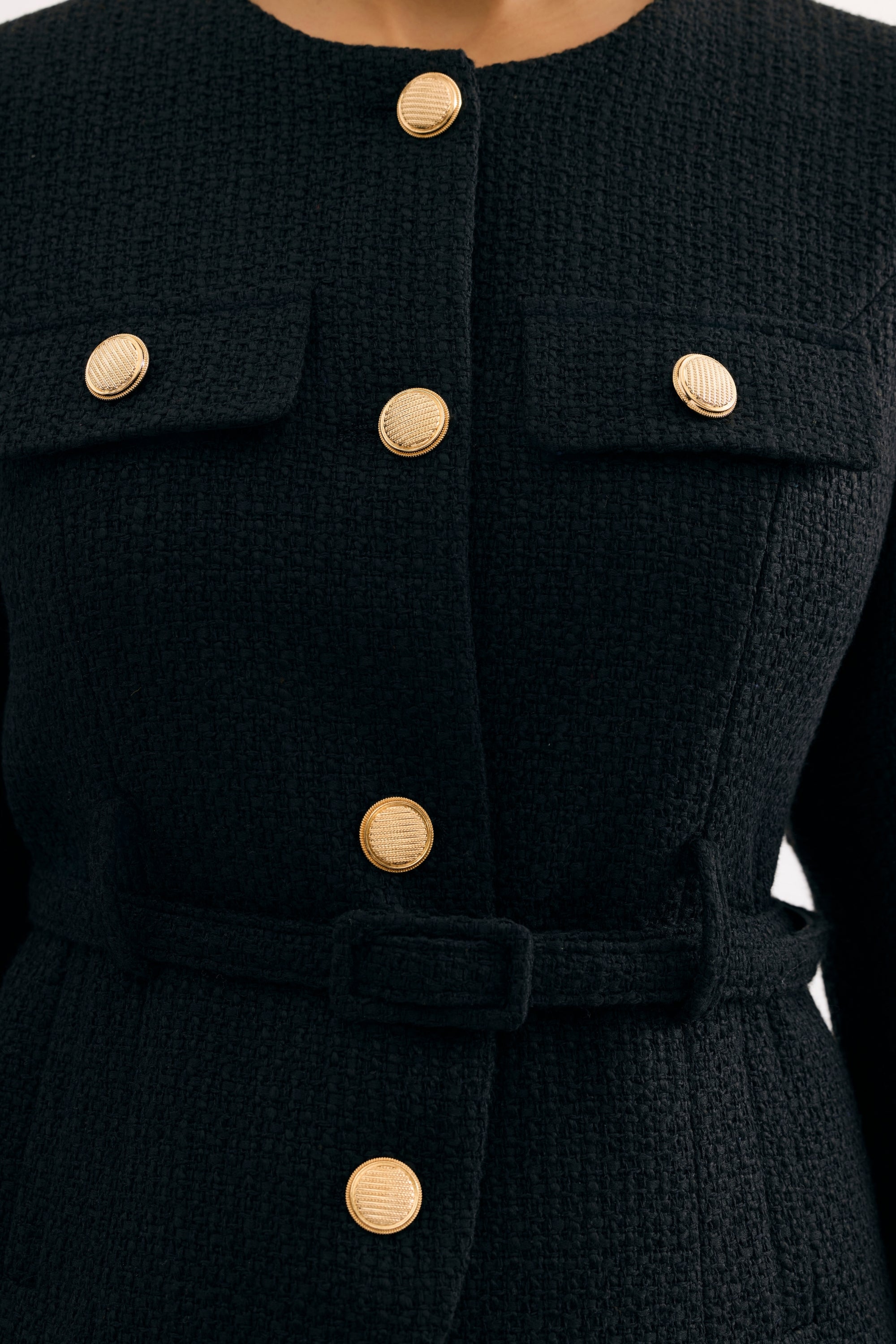 Veste élégante ceinturée noire