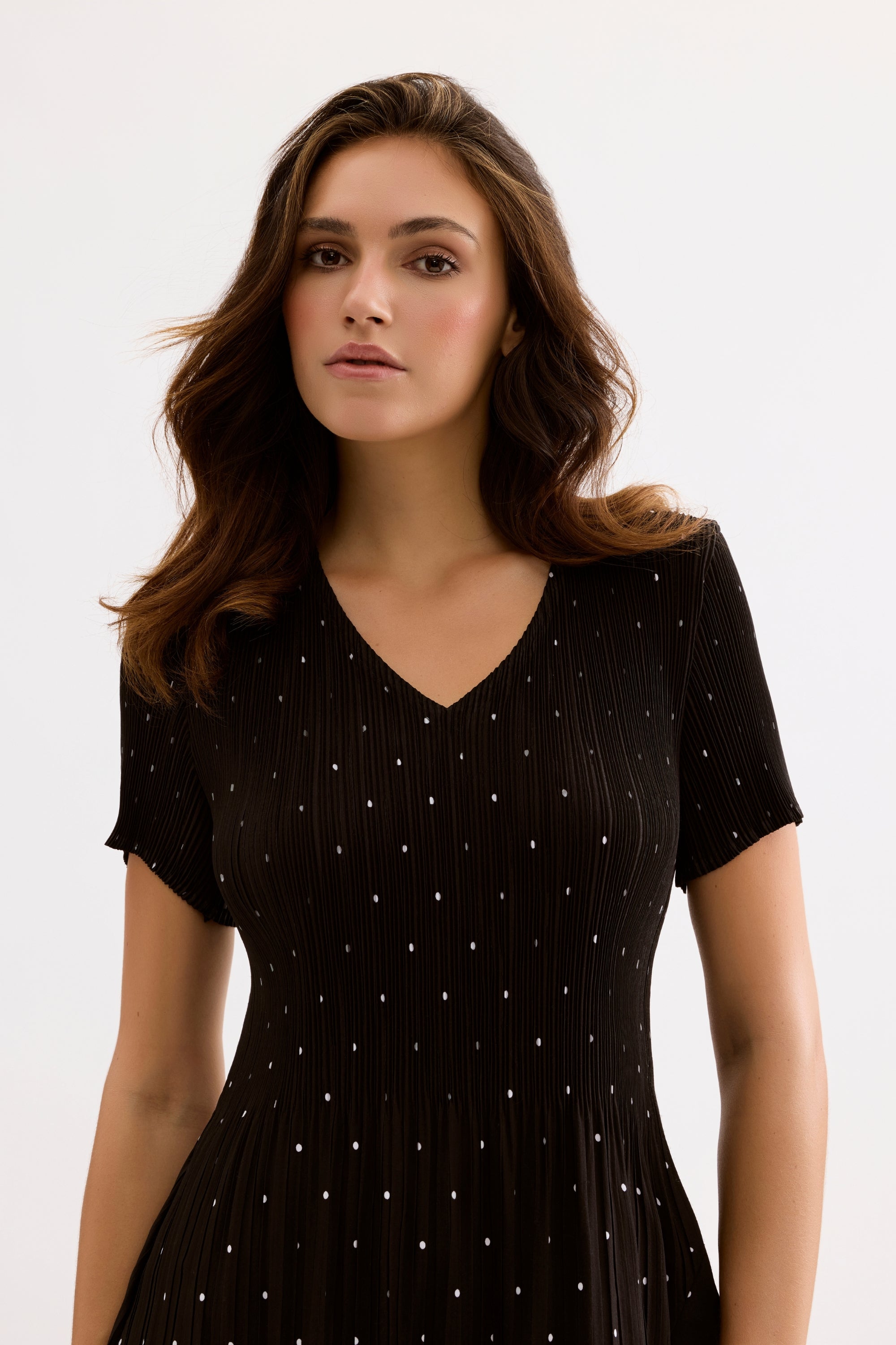 Robe midi fluide à pois