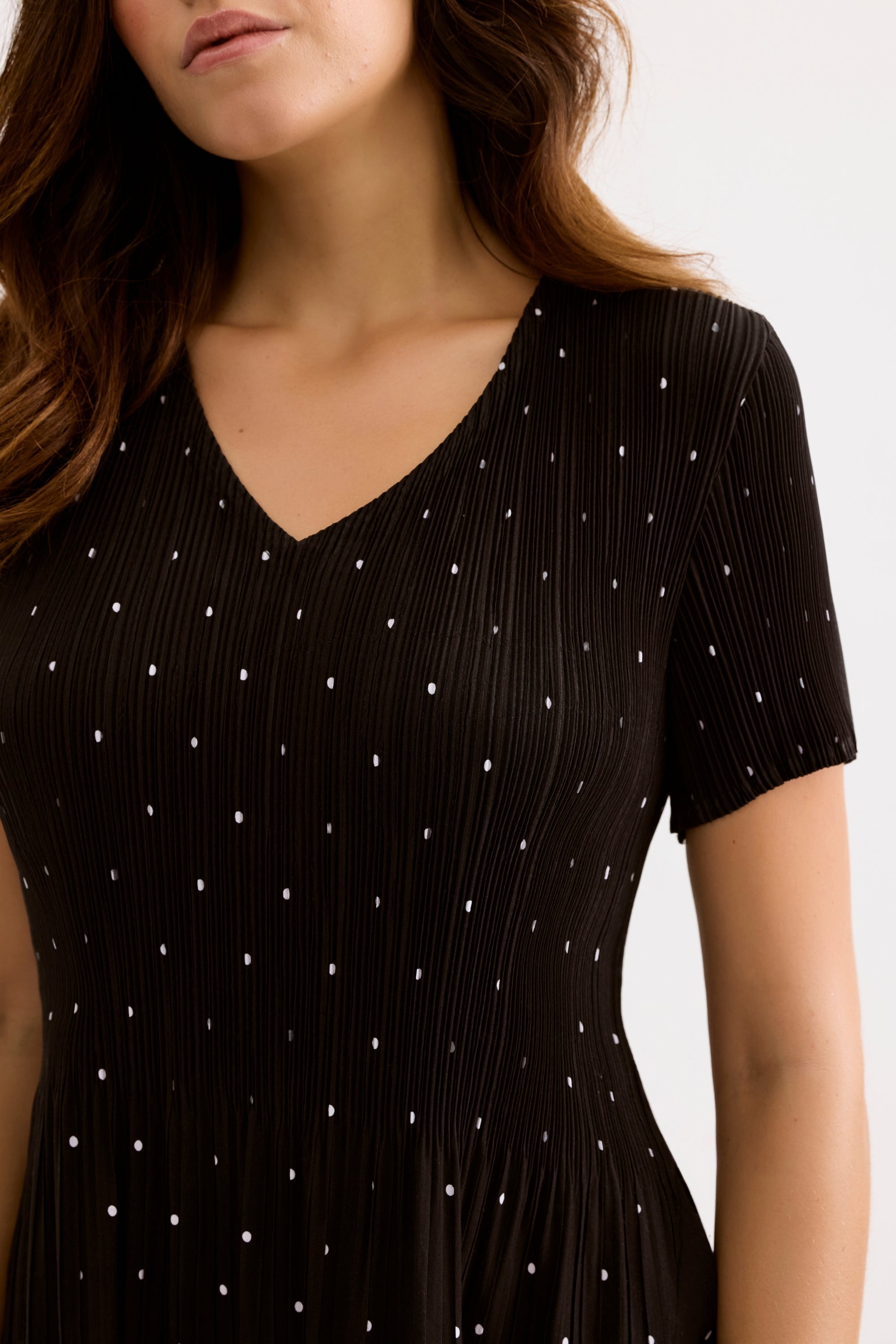 Robe midi fluide à pois