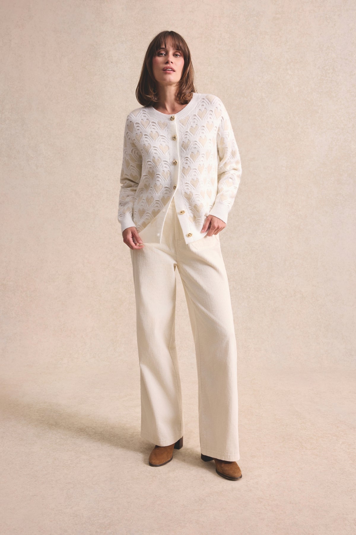 Cardigan à motifs cœur