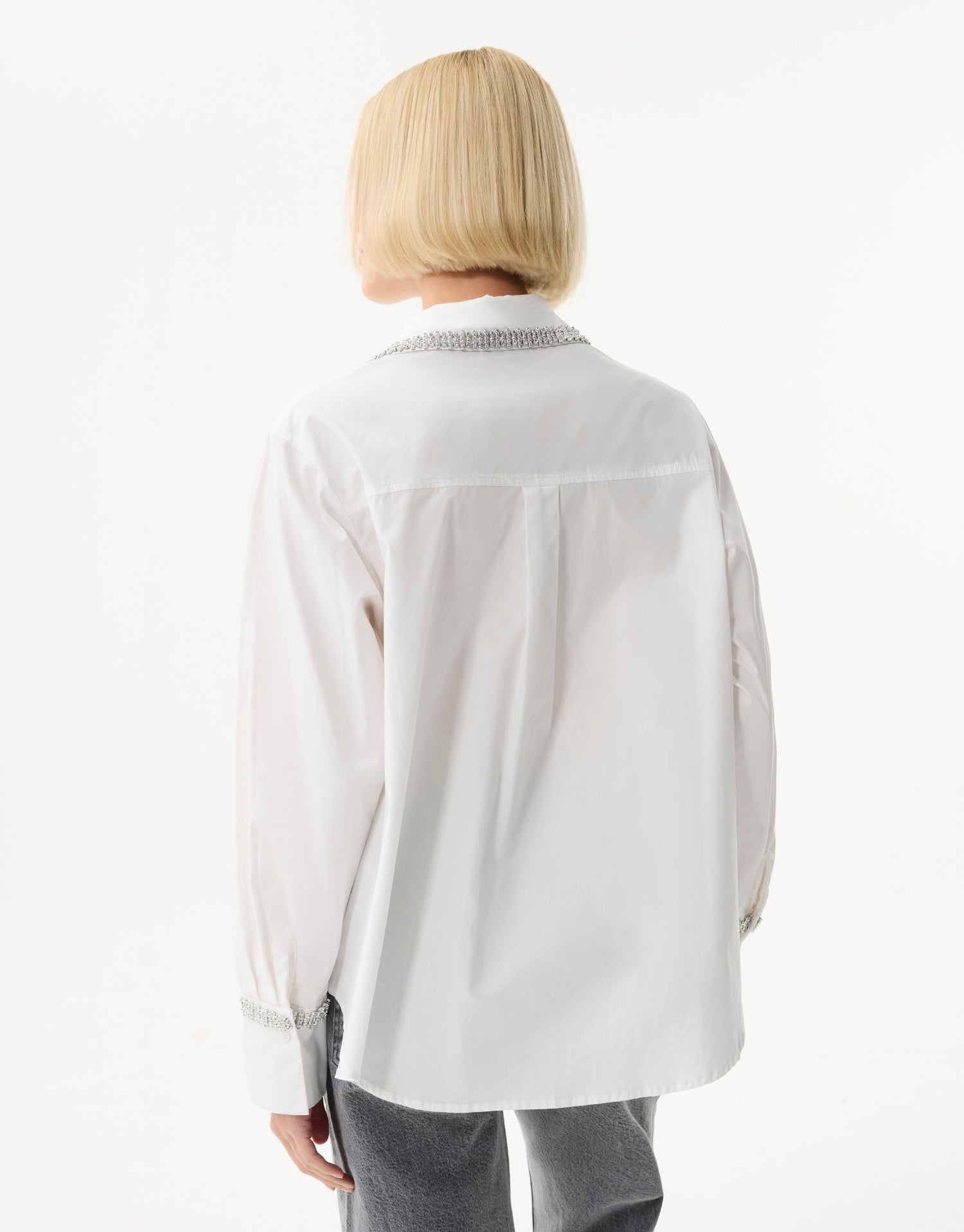 Chemise en coton à détails bijoux