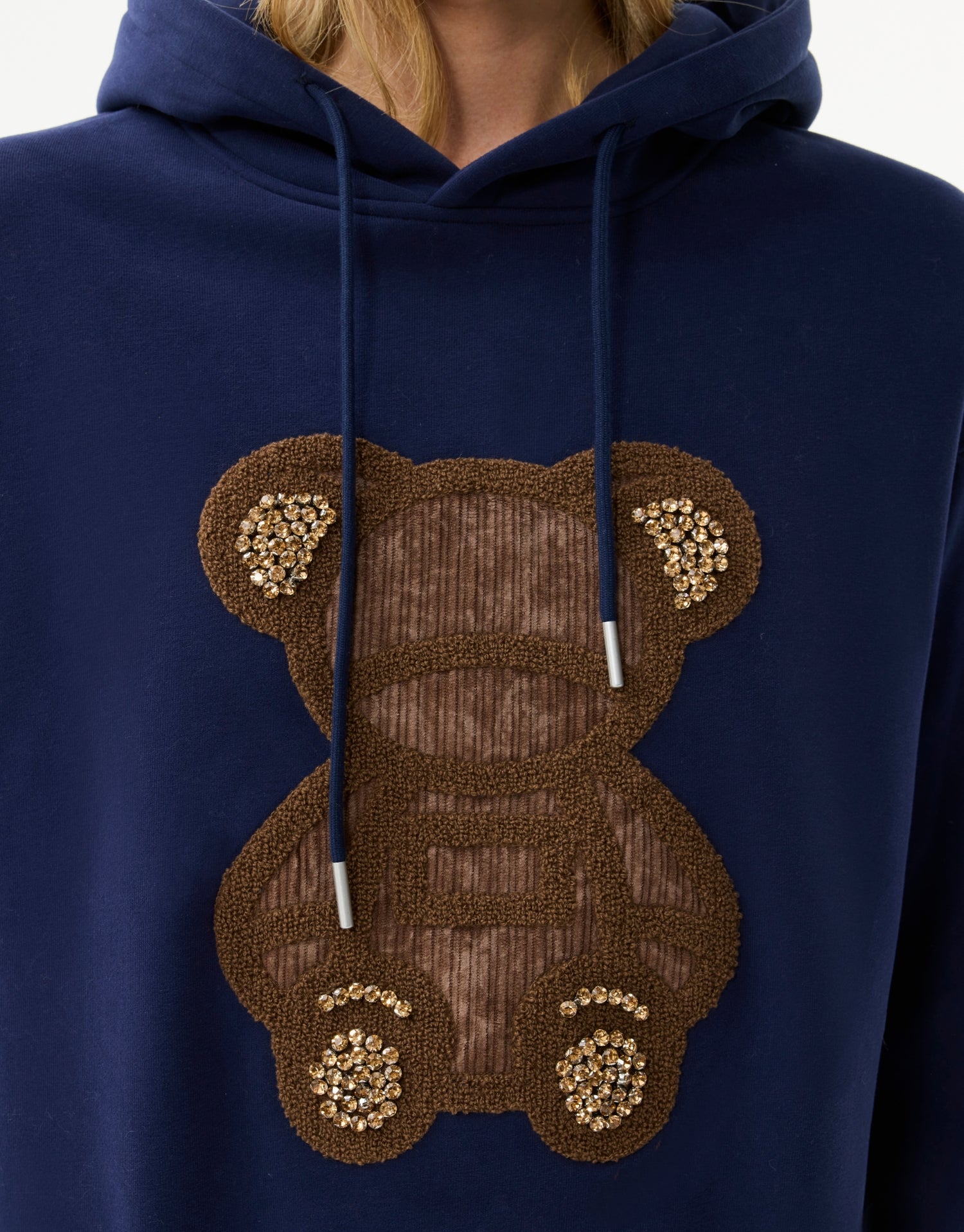 Sweat à capuche en coton avec motif ourson