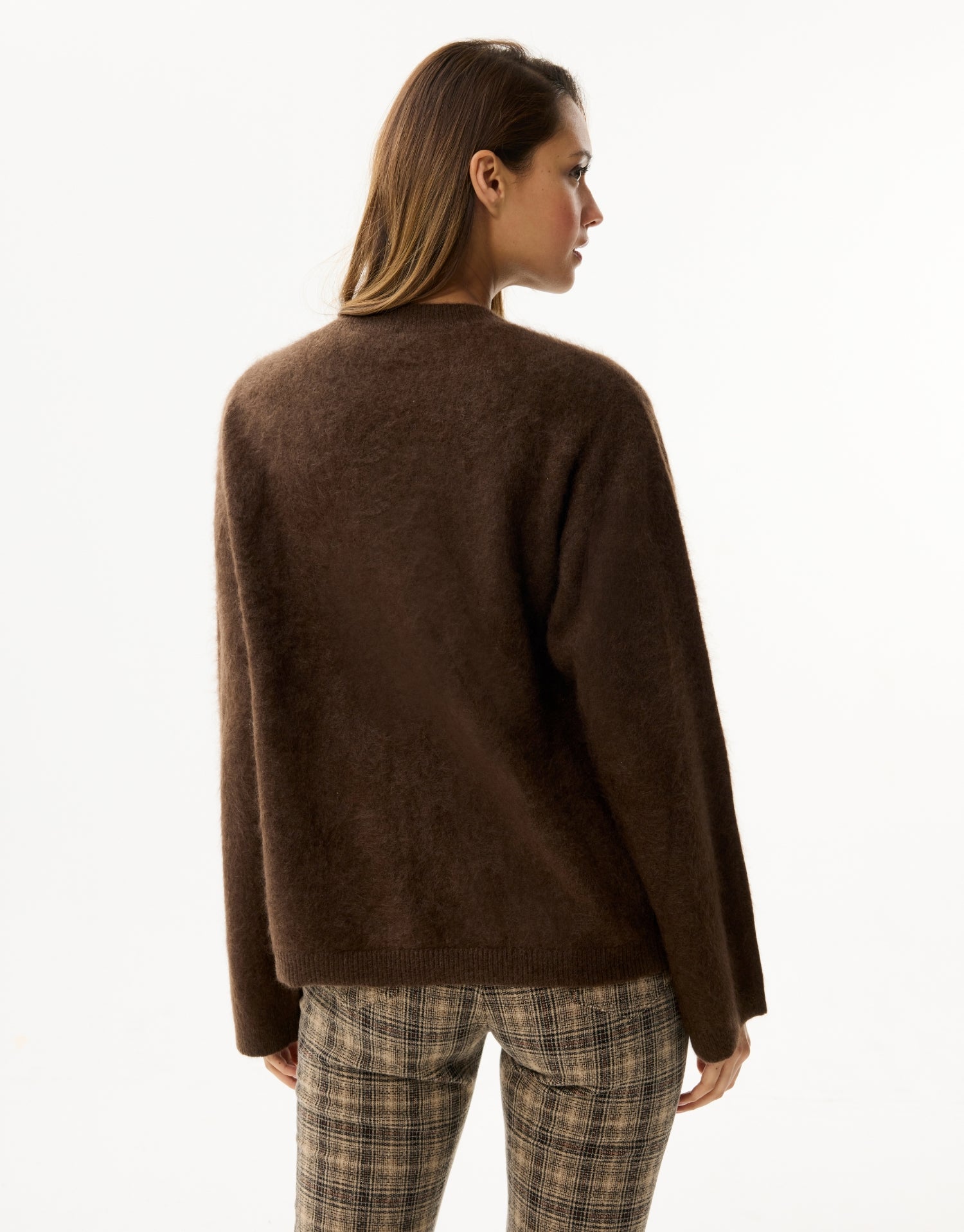 Pull en yak et cachemire marron