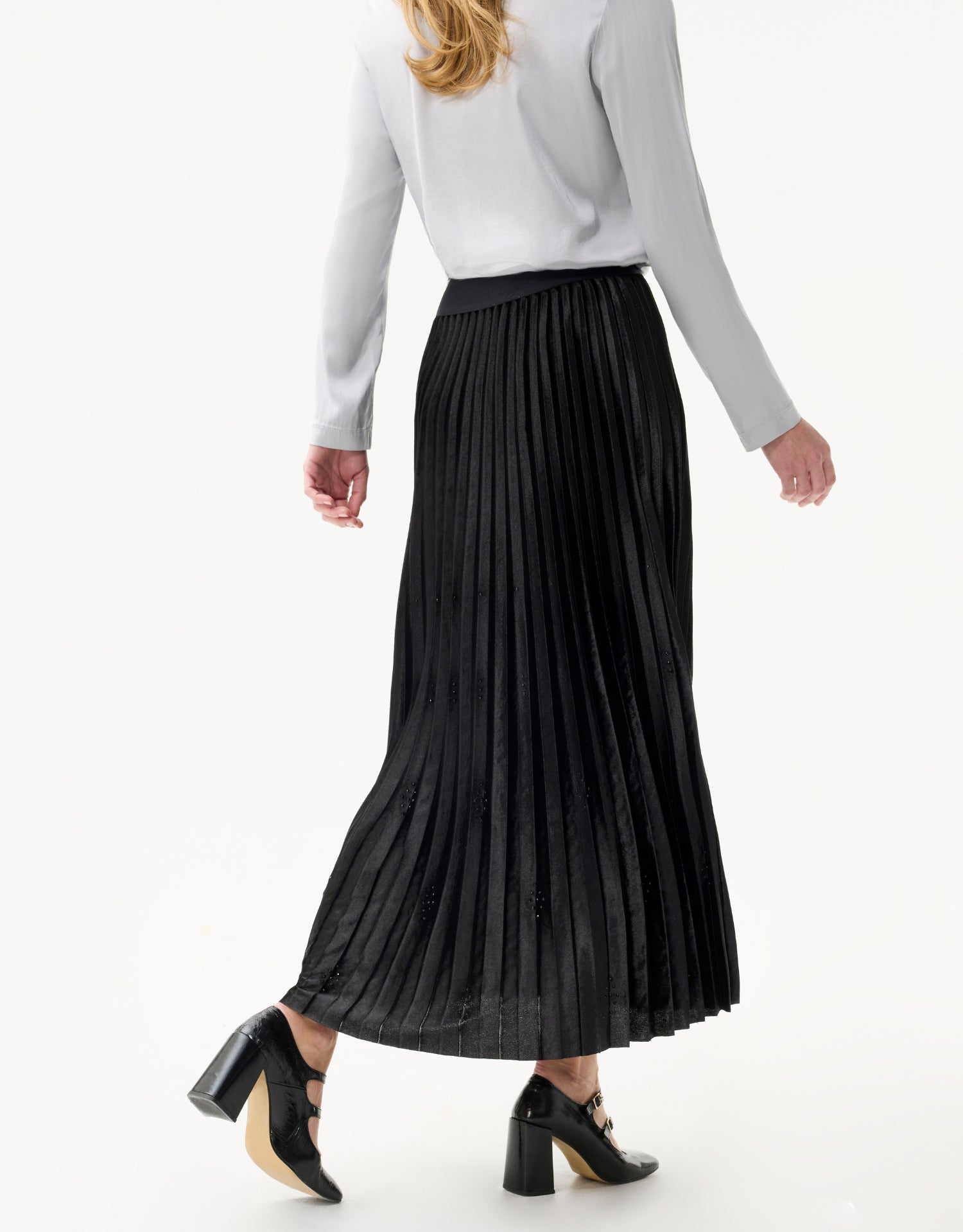 Jupe longue plissée noire