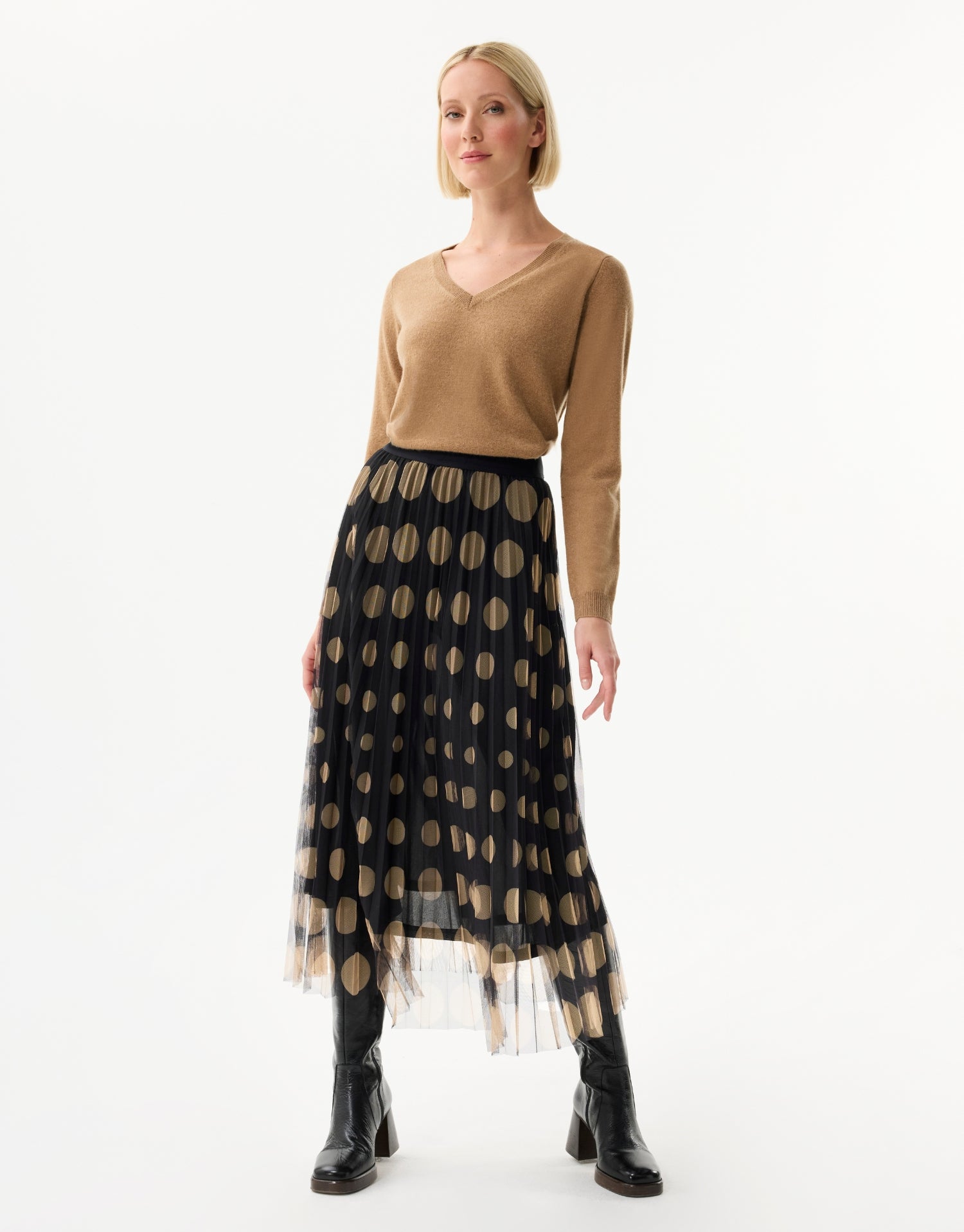 Jupe plissée pois dorés Leo et Ugo