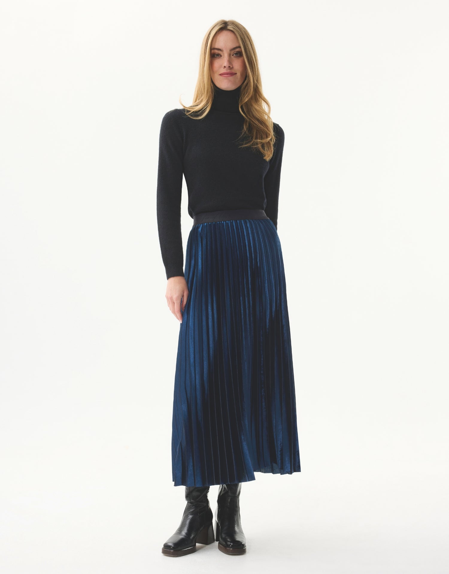 Jupe plissée en velours