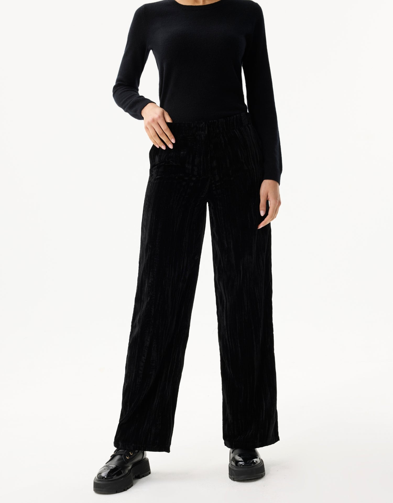 Pantalon large en velours