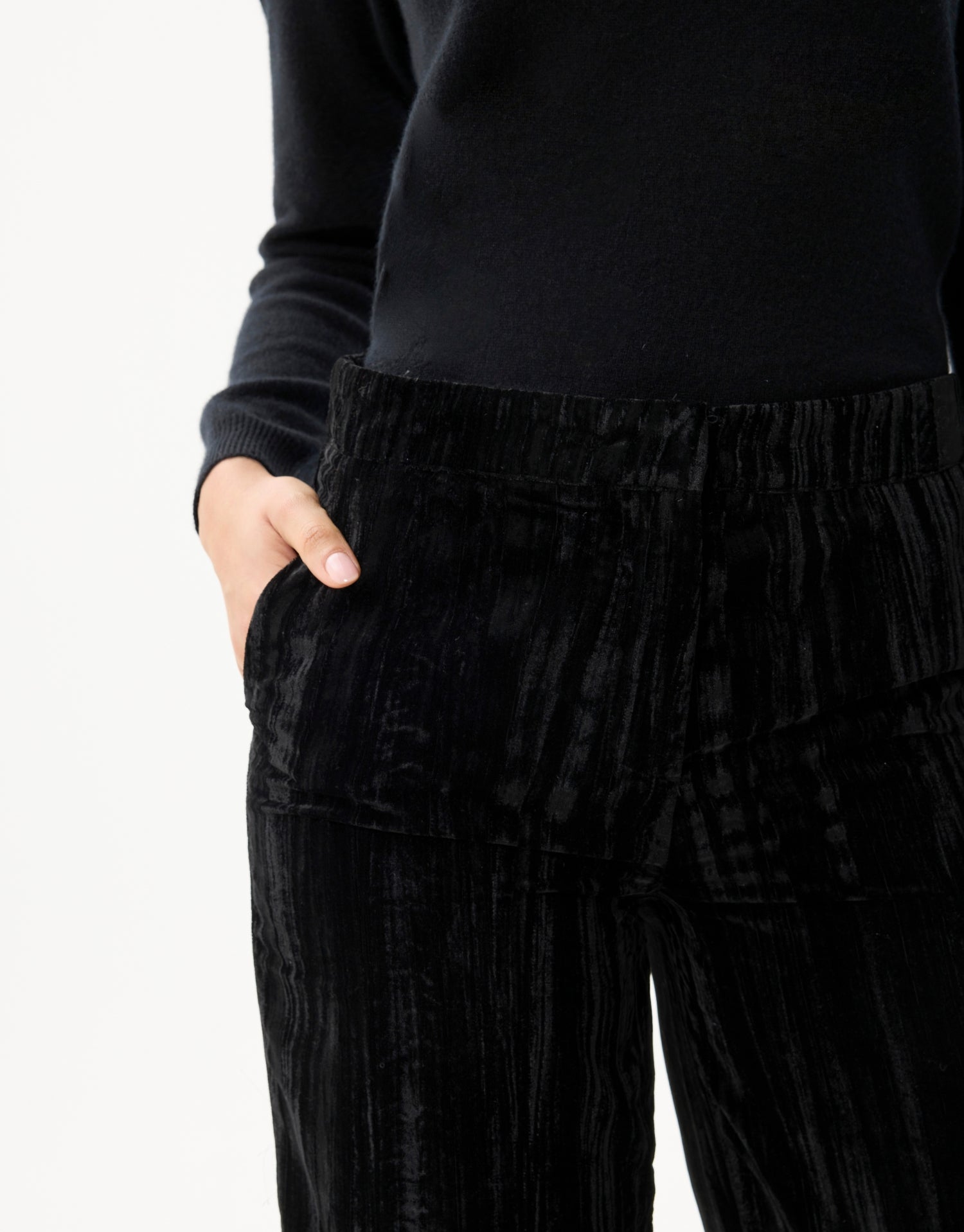 Pantalon large en velours