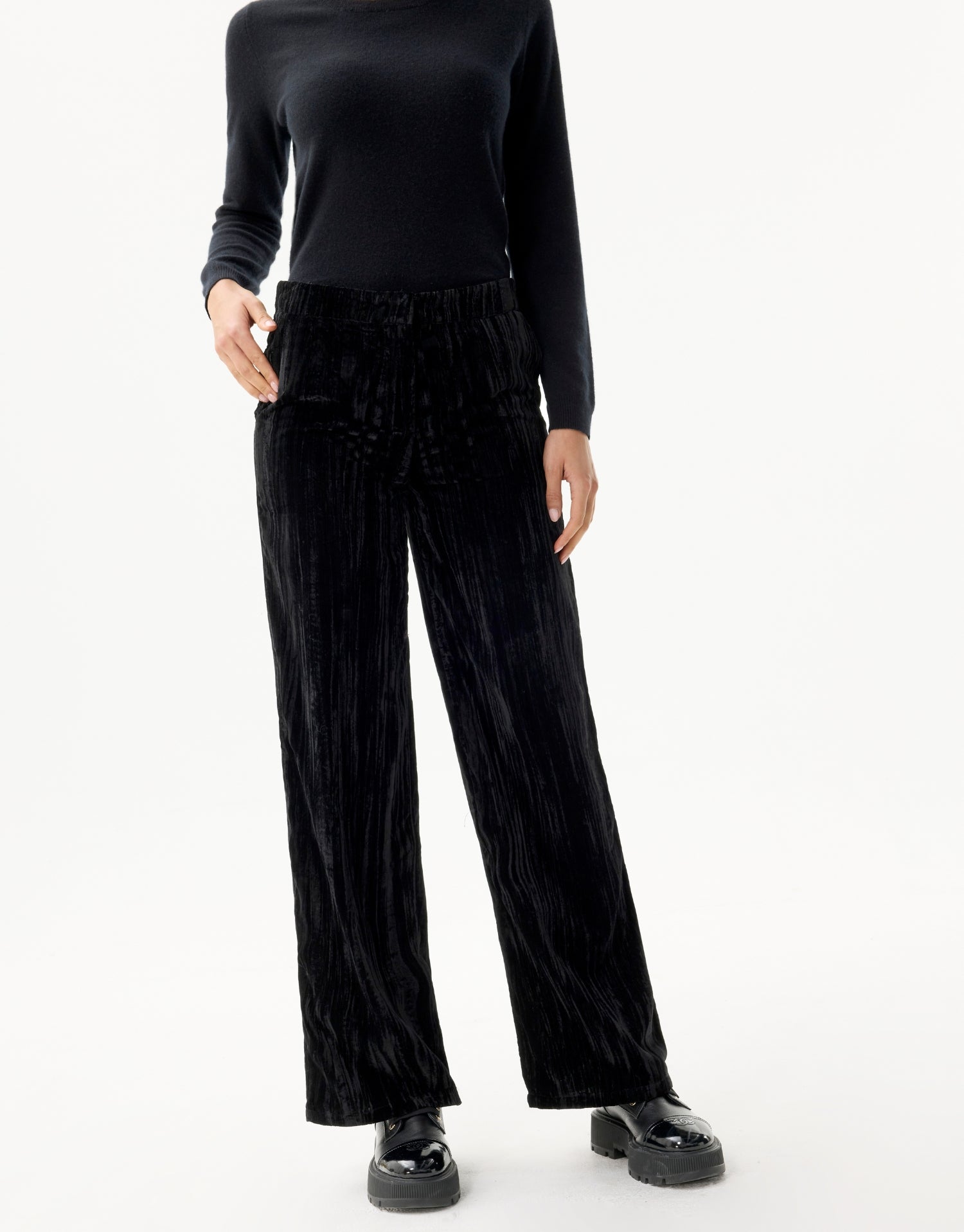 Pantalon large en velours