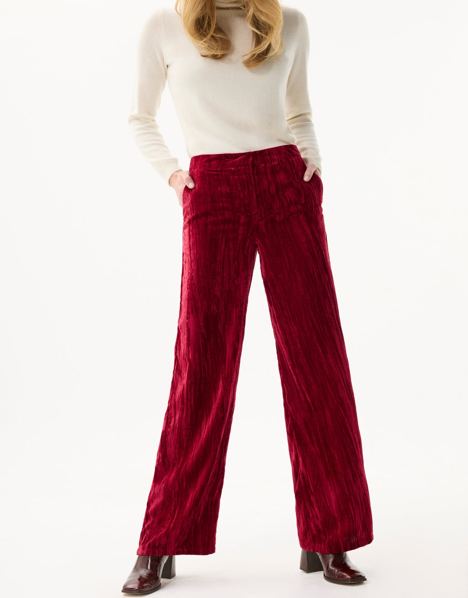 Pantalon large en velours