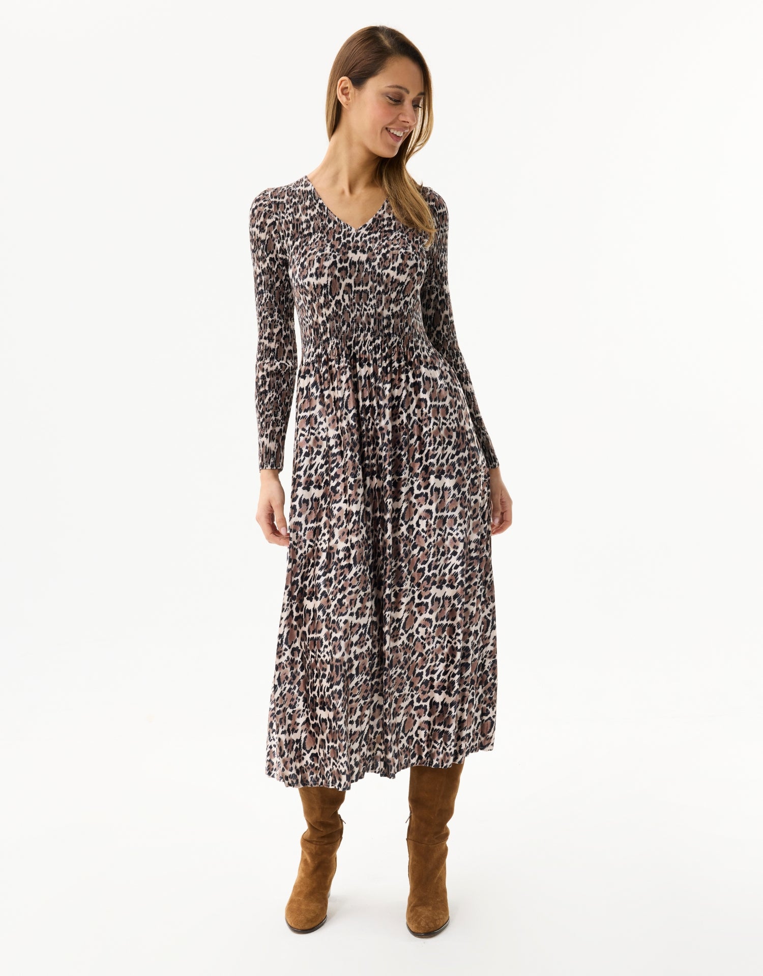 Lange Robe mit Leopardenmuster