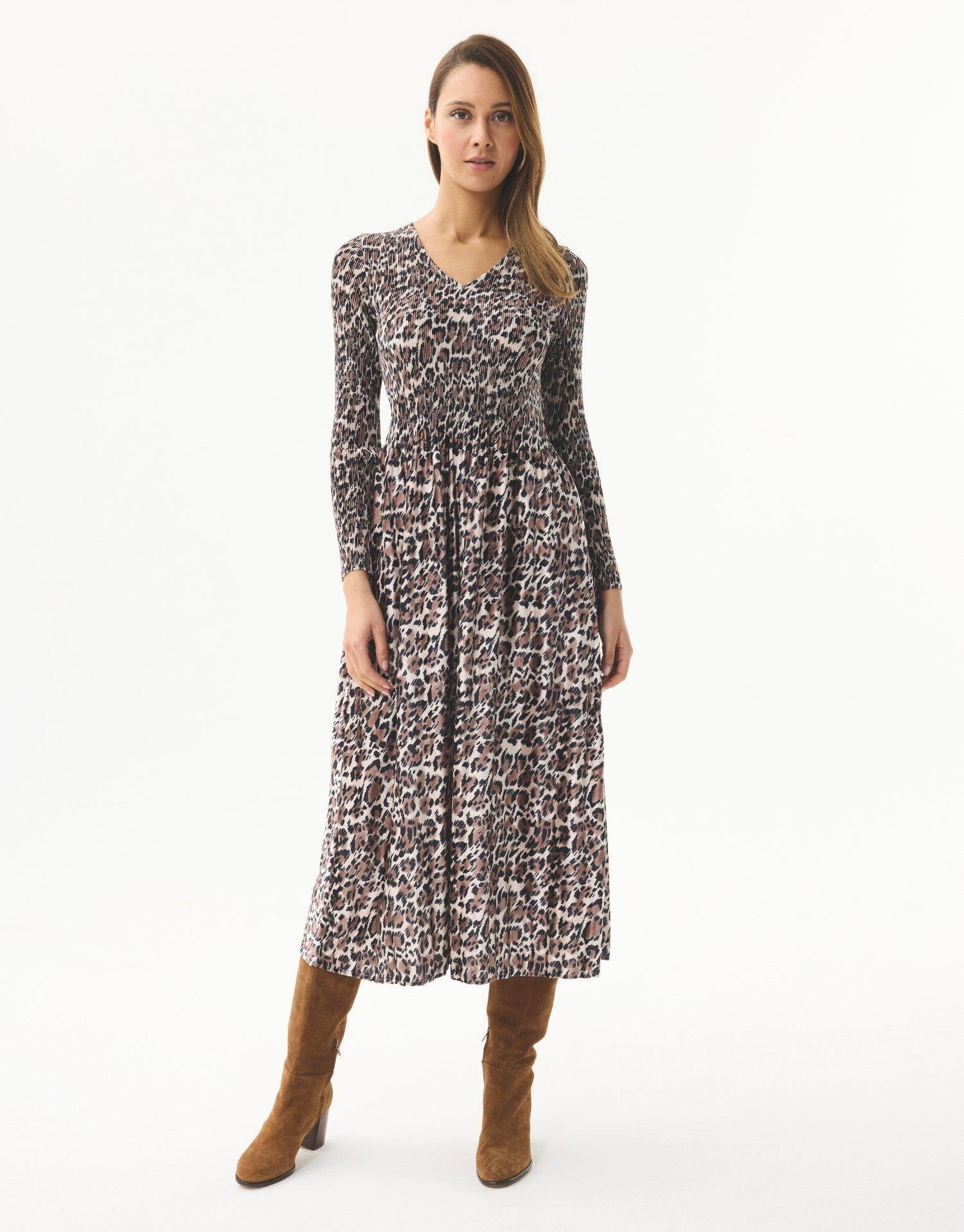 Lange Robe mit Leopardenmuster