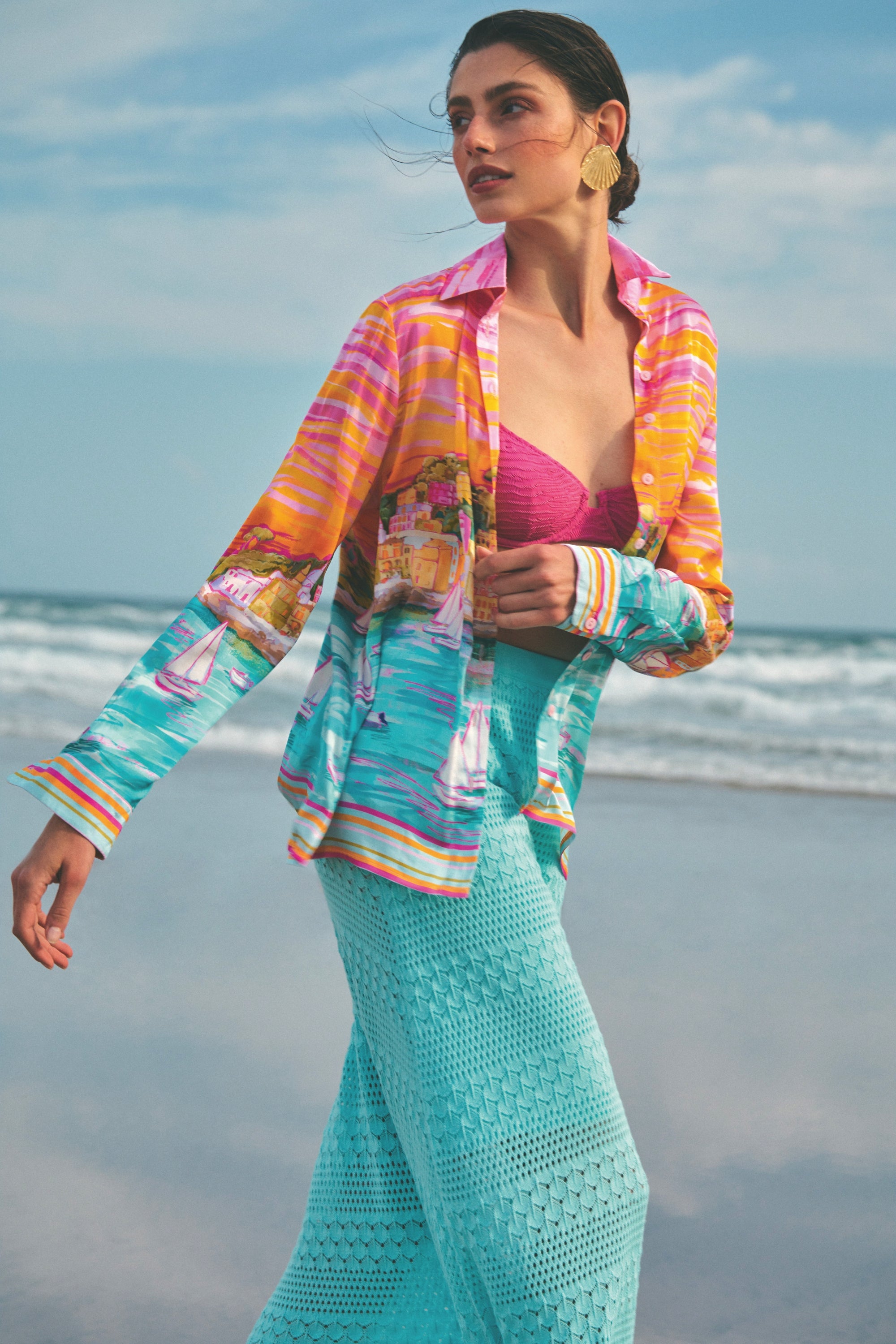 Chemise imprimée paysage