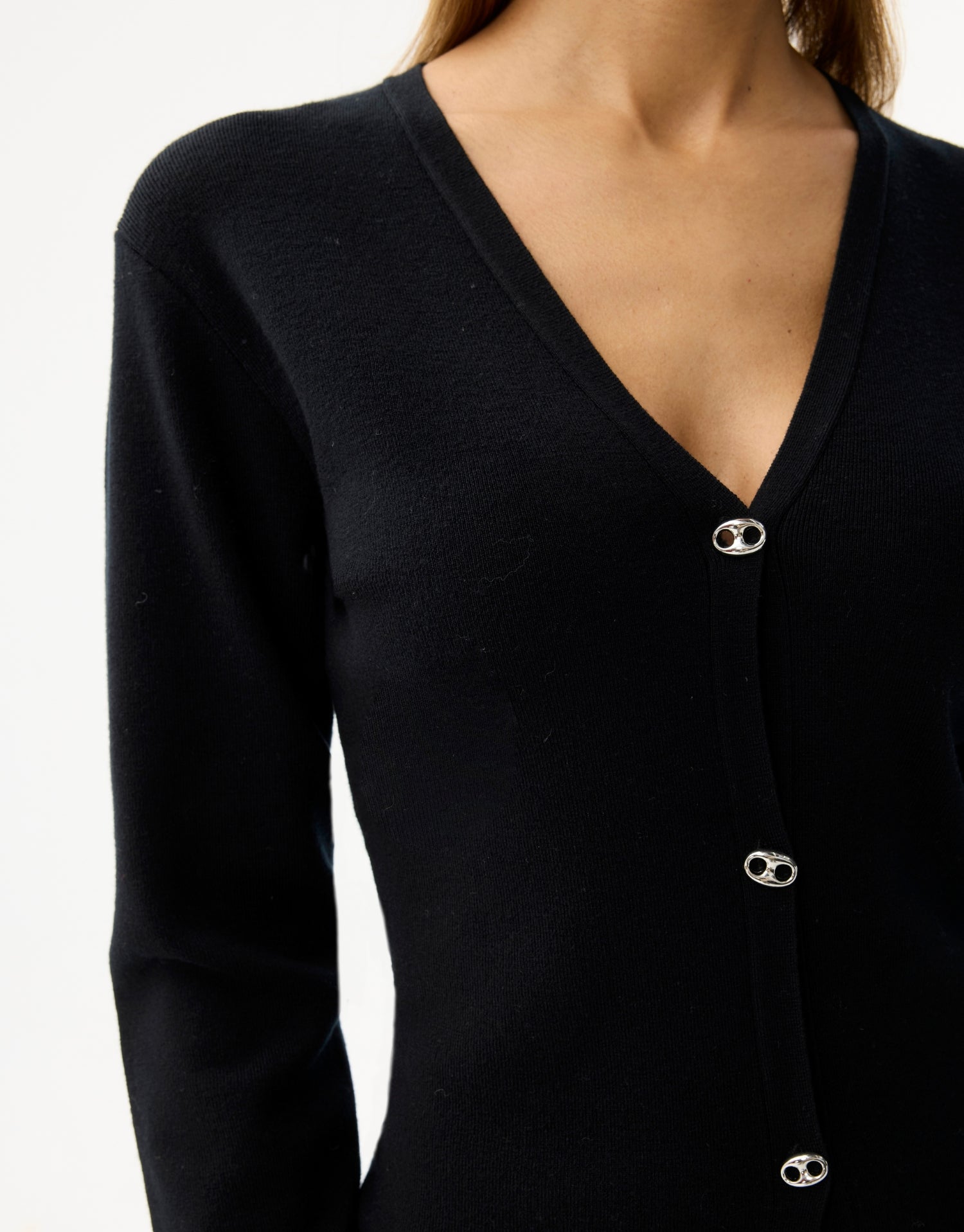 Cardigan chic col V noir