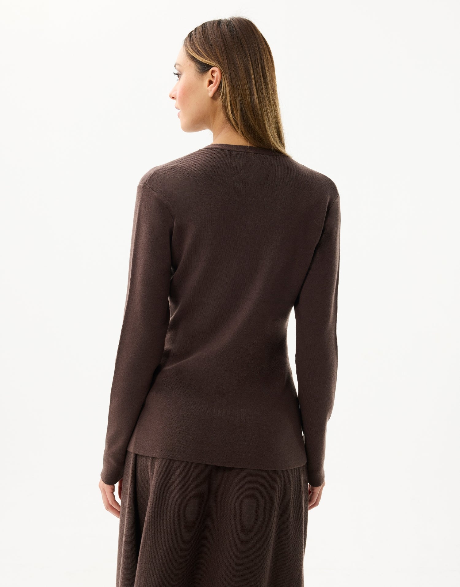 Cardigan chic col V marron